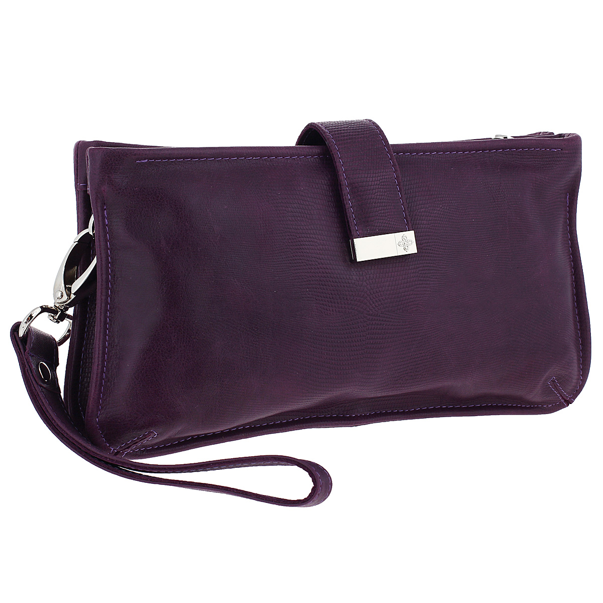Клатч-косметичка Dimanche Elite Violet, цвет: фиолетовый. 885S76245 Клатч-косметичка Dimanche Elite Violet, цвет: фиолетовый. 885S76245Клатч-косметичка Elite Violet выполнен из натуральной высококачественной кожи. Закрывается на перекидной хлястик на магнитной кнопке. Состоит из двух самостоятельных отделений на молнии и одного отделения (без застежки) между ними. Внутри каждого самостоятельного отделения находится по одному маленькому кармашку. Клатч со съемным ремешком для запястья. Этот оригинальный аксессуар станет великолепным дополнением вашего образа. Характеристики: Материал: натуральная кожа, текстиль, металл. Размер клатча: 25 см х 13 см х 7,5 см. Длина ремешка: 17 см. Цвет: фиолетовый. Артикул: 885.