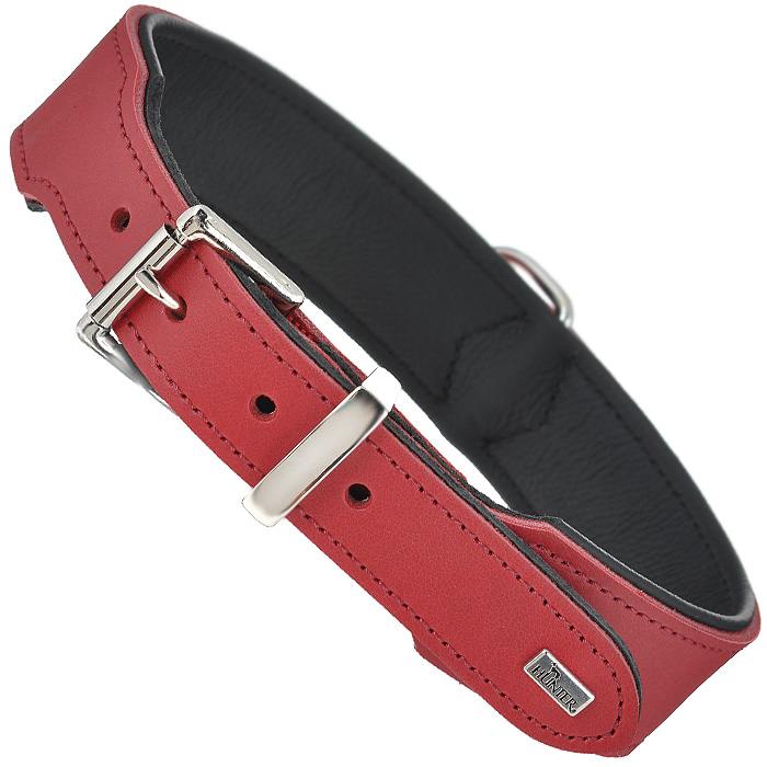 Ошейник для собак Hunter Smart Basic, цвет: красный, длина 60 см0120710 Ошейник для собак Hunter Smart Basic, цвет: красный, длина 60 см0120710Ошейник для собак Hunter Smart Basic предназначен для собак крупных пород. Ошейник изготовлен из двух слоев мягкой телячьей кожи с подвернутыми краями. По всей поверхности изделие оформлено декоративными стежками. Ошейник оснащен металлической петлей для поводка.Длина ошейника: 60 см.Обхват шеи: 47 см - 54 см.Ширина ошейника: 3,9 см.
