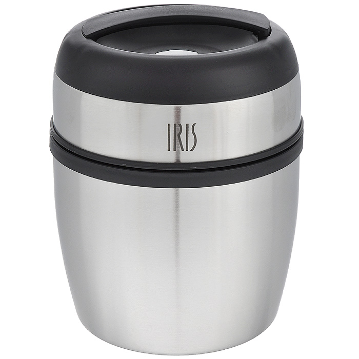 Термос Iris Duo c широким горлом, 750 мл. 8312-IVT-1520(SR) Термос Iris Duo c широким горлом, 750 мл. 8312-IVT-1520(SR)Вакуумный термос Iris Duo с широким горлышком позволяет комфортно есть без использования дополнительной посуды. Имеет двойные стенки для лучшего сохранения температуры. Оборудован кнопкой выравнивания давления для легкого открывания теплоизолирующей крышки. Выполненный из нержавеющей стали, он пригодится как в экстремальном походе, так и на пикнике и в любой поездке. Рукоятка имеет два положения для удобной транспортировки. Включает внутренний пластиковый контейнер и пластиковую ложку.Сохраняет температуру до 5 часов (как горячей, так и холодной еды). Характеристики: Материал: нержавеющая сталь, пластик. Диаметр термоса: 11 см. Высота термоса (с учетом крышки): 16 см.Объем термоса: 750 мл. Объем контейнера: 300 мл.