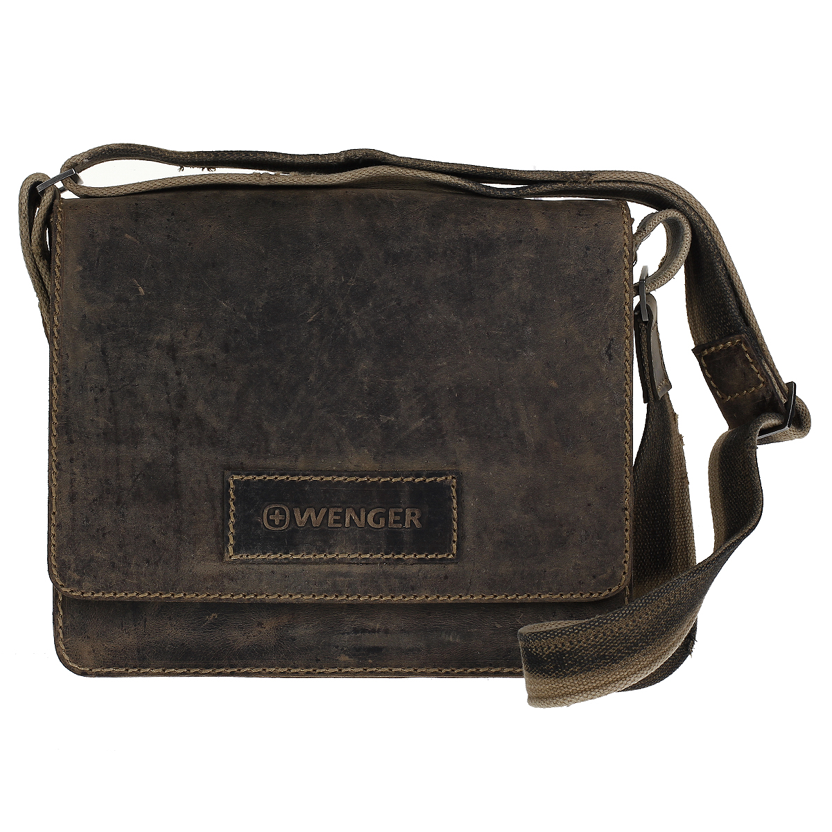 Сумка мужская Wenger Stonehide, цвет: светло-коричневый. W16-0210130-11 Сумка мужская Wenger Stonehide, цвет: светло-коричневый. W16-0210130-11Мужская сумка в стиле casual Wenger Stonehide изготовлена из высококачественной натуральной кожи светло-коричневого цвета. Кожа серии Stonehide - это крепкая, эластичная бычья кожа, обработанная по традиционной технологии - грубые швы, состаренные ремни. Потертый внешний вид делает изделие уникальным и создает специфический эффект старины. Сумка по всей поверхности оформлена стежками бежевого цвета. Сумка имеет одно основное отделение, которое закрывается клапаном на магнитную кнопку. Внутри содержится два отдела, разделенных средником на молнии, два накладных кармашка, два держателя для ручек, вшитый карман на молнии и 6 кармашков для пластиковых карт или визиток. Внутренняя поверхность отделана полиэстером коричневого цвета. Под клапаном содержится вшитый карман на молнии. С задней стороны сумки расположено дополнительное отделение на молнии. Изделие оснащено плечевым ремнем регулируемой длины из плотного полиэстера. Ремень снабжен вставкой для удобной переноски на плече. Стильная сумка Wenger практична и комфортна в использовании. Функциональная модель, поскольку имеет достаточно отделений для бумаг и папок. Кожаные сумки Wenger - модные, функциональные, стильные мужские аксессуары. Потрясающий стиль для мужчин с высокими требованиями.По всем вопросам гарантийного и постгарантийного обслуживания рюкзаков, чемоданов, спортивных и кожаных сумок, а также портмоне марок Wenger и SwissGear вы можете обратиться в сервис-центр, расположенный по адресу: г. Москва, Саввинская набережная, д.3. Тел: (495) 788-39-96, (499) 248-56-56, ежедневно с 9:00 до 21:00. Подробные условия гарантийного обслуживания приведены в гарантийном талоне, поставляемым в комплекте с каждым изделием. Бесплатный ремонт изделий производится при условии предоставления гарантийного талона и товарного/кассового чека, подтверждающего дату покупки. Характеристики: Материал: натуральная кожа (бычья кожа), полиэстер, металл. Цвет: светло-коричневый. Размер сумки (ДхШхВ): 30 см х 7 см х 25 см. Длина плечевого ремня: 135 см.