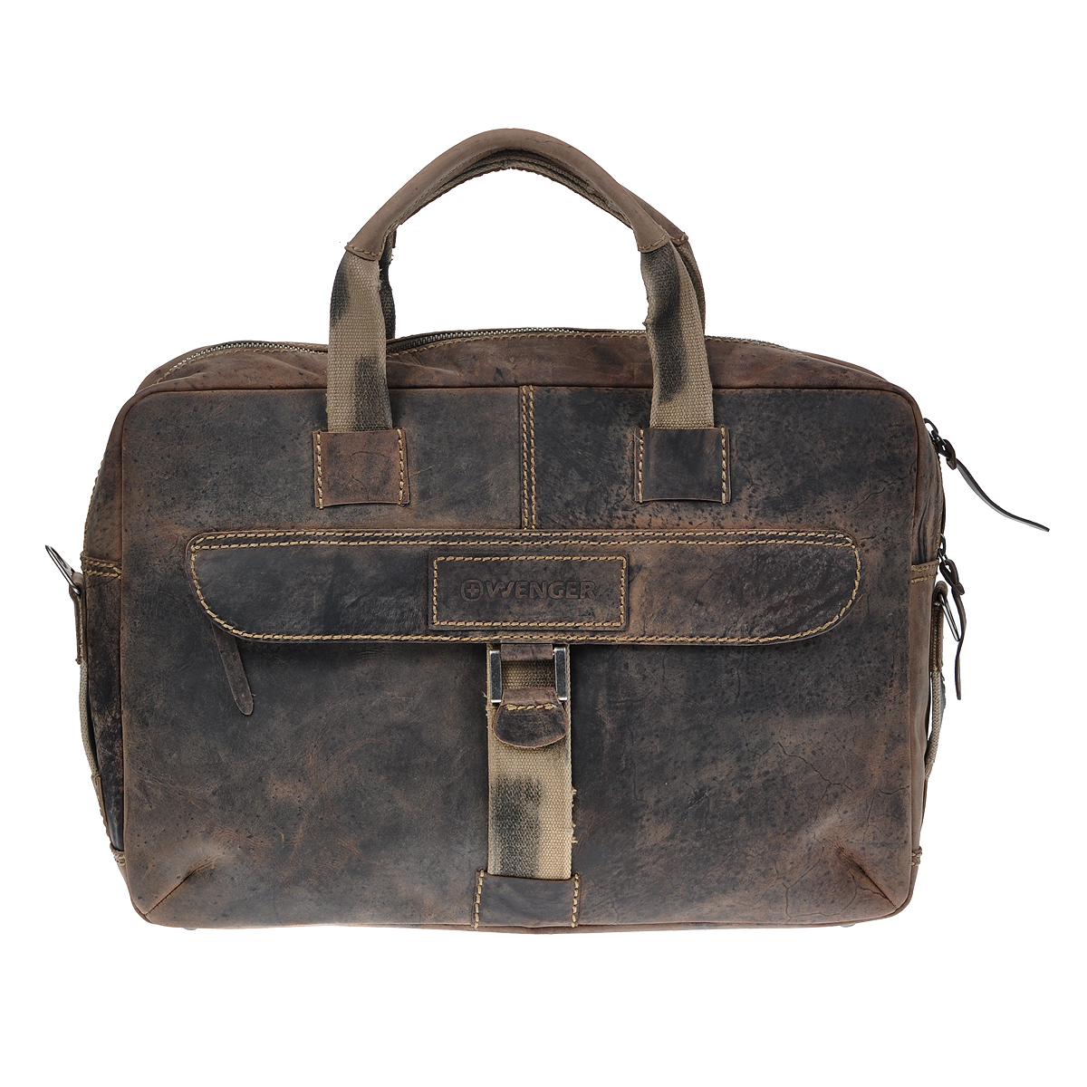 Портфель мужской Wenger Stonehide, цвет: светло-коричневый. W16-07Гризли Портфель мужской Wenger Stonehide, цвет: светло-коричневый. W16-07ГризлиМужской портфель в стиле casual Wenger Stonehide изготовлен из высококачественной натуральной кожи светло-коричневого цвета. Кожа серии Stonehide - это крепкая, эластичная бычья кожа, обработанная по традиционной технологии - грубые швы, состаренные ремни. Потертый внешний вид делает изделие уникальным и создает специфический эффект старины. Портфель по всей поверхности оформлен стежками бежевого цвета. Портфель имеет одно основное отделение, которое закрывается на застежку-молнию. Внутри содержится два накладных кармашка, два держателя для ручек, вшитый карман на молнии и 6 кармашков для пластиковых карт или визиток. Внутренняя поверхность отделана полиэстером коричневого цвета. С лицевой стороны имеется вшитое отделение на молнии для планшета. С задней стороны портфеля расположено дополнительное отделение на молнии. Изделие оснащено двумя удобными короткими ручками и отстегивающимся плечевым ремнем регулируемой длины из плотного полиэстера. Ремень снабжен вставкой для удобной переноски на плече. Модный портфель из кожи - неизменный атрибут делового человека. Деловая встреча, важные переговоры, командировки - любые поездки, связанные с бизнесом и общением с партнерами, предполагают обязательное наличие финансовых документов, презентационной печатной продукции и т.п. Кожаные сумки Wenger - модные, функциональные, стильные мужские аксессуары. Потрясающий стиль для мужчин с высокими требованиями.По всем вопросам гарантийного и постгарантийного обслуживания рюкзаков, чемоданов, спортивных и кожаных сумок, а также портмоне марок Wenger и SwissGear вы можете обратиться в сервис-центр, расположенный по адресу: г. Москва, Саввинская набережная, д.3. Тел: (495) 788-39-96, (499) 248-56-56, ежедневно с 9:00 до 21:00. Подробные условия гарантийного обслуживания приведены в гарантийном талоне, поставляемым в комплекте с каждым изделием. Бесплатный ремонт изделий производится при условии предоставления гарантийного талона и товарного/кассового чека, подтверждающего дату покупки. Характеристики: Материал: натуральная кожа (бычья кожа), полиэстер, металл. Цвет: светло-коричневый. Размер портфеля (ДхШхВ): 48 см х 33 см х 16 см. Длина плечевого ремня: 135 см. Высота ручек: 17 см.