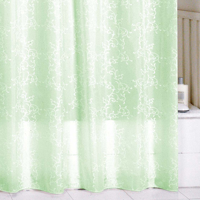 Штора для ванной комнаты Milardo Green Leaf, 180 см х 200 см. SCMI084PRG-D31S Штора для ванной комнаты Milardo Green Leaf, 180 см х 200 см. SCMI084PRG-D31SШтора для ванной комнаты Milardo, изготовлена из полиэстера с водоотталкивающей пропиткой, декорирована витиеватым рисунком. Штора быстро сохнет, легко моется (разрешена деликатная стирка в стиральной машине при температуре 30°С без отжима) и обладает повышенной износостойкостью, благодаря двойной обработке краев и устойчивым красителям. Вверху предусмотрены металлические люверсы. В комплекте также имеется 12 пластиковых колец. Штора для ванной Milardo порадует вас своим ярким дизайном и добавит уюта в ванную комнату.