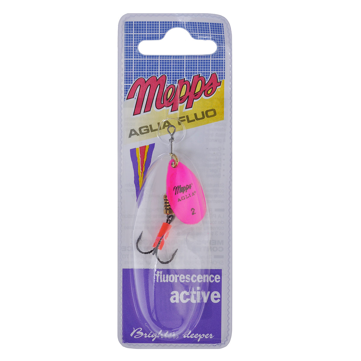 Блесна Mepps Aglia Fluo Rose, вращающаяся, №2010-01199-23 Блесна Mepps Aglia Fluo Rose, вращающаяся, №2010-01199-23Вращающаяся блесна Mepps Aglia Fluo Rose выполнена в виде лепестка розового матового окраса, дающего преимущество при ловле рыбы в темное время суток, на большой глубине и в мутной воде. Такая блесна отлично видна даже при освещении ультрафиолетовыми лучами, доходящими до самых больших глубин. Стимулированная ультрафиолетом, она продолжает еще долго светиться.