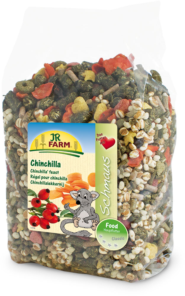Корм для шиншилл JR Farm Classic, 1,2 кг0120710 Корм для шиншилл JR Farm Classic, 1,2 кг0120710Корм для шиншилл JR Farm Classic - корм супер премиум класса. Данная смесь является натуральным полноценным кормом для всех шиншилл. Высокое содержание клетчатки и низкий процент зерна поддерживает здоровое пищеварение и способствует снижению вероятности набора лишнего веса. С большим количеством овощей, витаминов и минералов для здорового образа жизни, полной сил. Анализ: протеин 14,3%, жиры 4,5%, клетчатка 16,5%, зола 7,4%.Состав: рисовая мука, кукурузная мука, люцерна, пшеничные отруби, тимофеевка луговая, ежа луговая, морковь 4%, мятлик луговой, ростки солода, ячмень, подорожник, красный клевер, овсяница луговая, манжетка, шиповник 3%, воздушная пшеница, пшеница, мята, экстракт подсолнечника, травяная мука, овес. Вес упаковки: 1,2 кг.Товар сертифицирован.Уважаемые клиенты! Обращаем ваше внимание на то, что упаковка может иметь несколько видов дизайна. Поставка осуществляется в зависимости от наличия на складе.