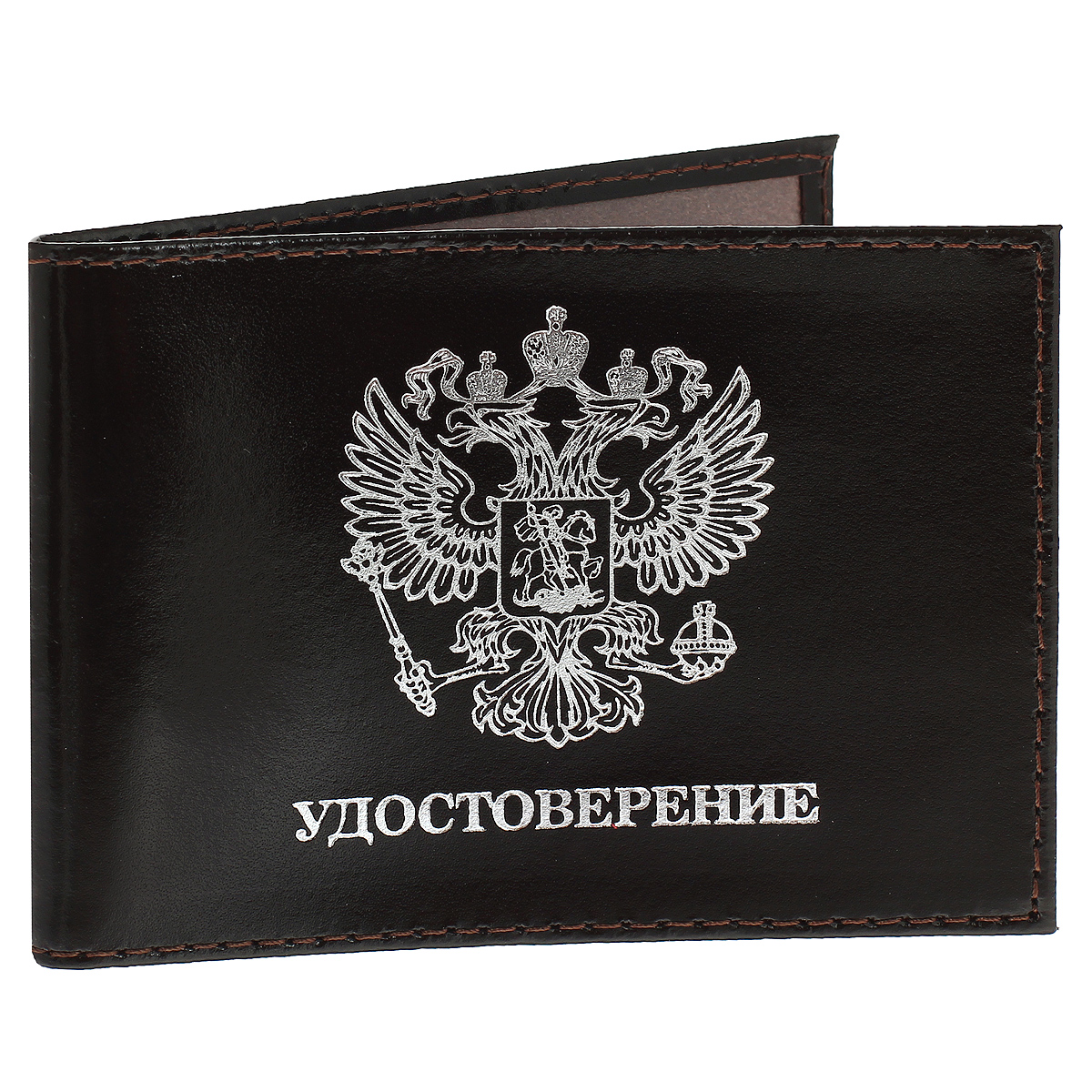 Обложка для удостоверения Befler Classic, цвет: темно-коричневый. F.11.-1INT-06501 Обложка для удостоверения Befler Classic, цвет: темно-коричневый. F.11.-1INT-06501Стильная обложка для удостоверения Befler Classic не только поможет сохранить внешний вид ваших документов и защитит их от повреждений, но и станет стильным аксессуаром, идеально подходящим вашему образу. Обложка выполнена из натуральной кожи и оформлена фольгированием в виде герба и надписи Удостоверение. Внутри - два кармана из прозрачного пластика.