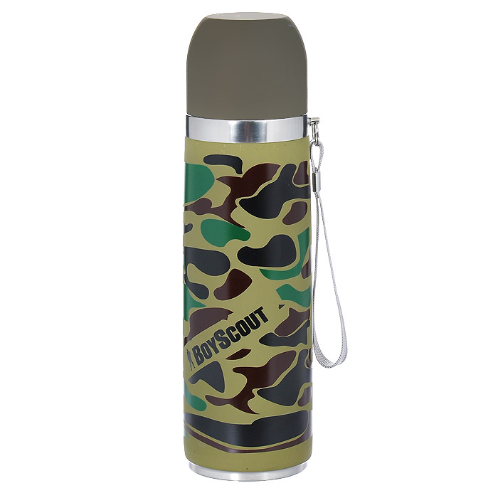 Термос Boyscout, 0,5 лVT-1520(SR) Термос Boyscout, 0,5 лVT-1520(SR)Термос Boyscout - идеальный вариант для походов и отдыха на природе. Корпус изготовлен из нержавеющей стали с принтом камуфляж. Внутренняя колба также выполнена из нержавеющей стали. Термос закрывается герметичной пробкой с силиконовой прослойкой и сверху пластиковой крышкой, которая прекрасно может послужить в качестве емкости для жидкости. Корпус оснащен текстильной завязкой. Термос сохраняет следующую температуру при заполнении жидкостью с температурой не ниже +95°С: 73-79°С - через 6 часов после заполнения, 40-45°С - через 24 часа после заполнения.Подходит как для холодных, так и для горячих напитков.Запрещается мыть в посудомоечной машине.