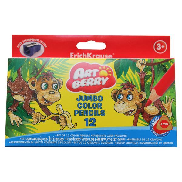 Карандаши Artberry 12цв треугольные Jumbo короткие с точилкойC13S041944 Карандаши Artberry 12цв треугольные Jumbo короткие с точилкойC13S041944Цветные карандаши Erich Krause Art Berry - идеальный инструмент для самовыражения и развития маленького художника! В набор входят 12 коротких цветных карандашей и точилка. Корпус изготовлен из древесины, гладкость которой обеспечена многослойной покраской. Эргономичная треугольная форма позволяет правильно держать карандаш. Ребенок легко рисует без усталости и напряжения. Грифели не крошатся при рисовании, при падении не трескаются. Карандаши обладают яркими насыщенными цветами. Они уже заточены, поэтому все, что нужно для рисования - это взять чистый лист бумаги, и можно начинать! Карандаши упакованы в фирменную коробку с европодвесом.