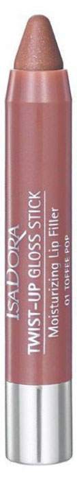 Isa Dora Блеск-карандаш для губ Twist-up Gloss Stick, тон №01 Toffee Pop, 2,7 г28032022 Isa Dora Блеск-карандаш для губ Twist-up Gloss Stick, тон №01 Toffee Pop, 2,7 г28032022Блеск-карандаш для губ Isa Dora Twist-up Gloss Stick с глянцевым эффектом. Блеск заключен в удобную форму карандаша. Мягкая кремовая текстура с увлажняющими свойствами тает на губах и помогает зафиксировать влагу, дарит ощущение комфорта. Коллаген и гиалуроновая кислота оказывают уплотняющее и укрепляющее воздействие - губы выглядят более полными и гладкими. Нет необходимости затачивать карандаш благодаря специальному механизму выдвижного стержня. Товар сертифицирован.