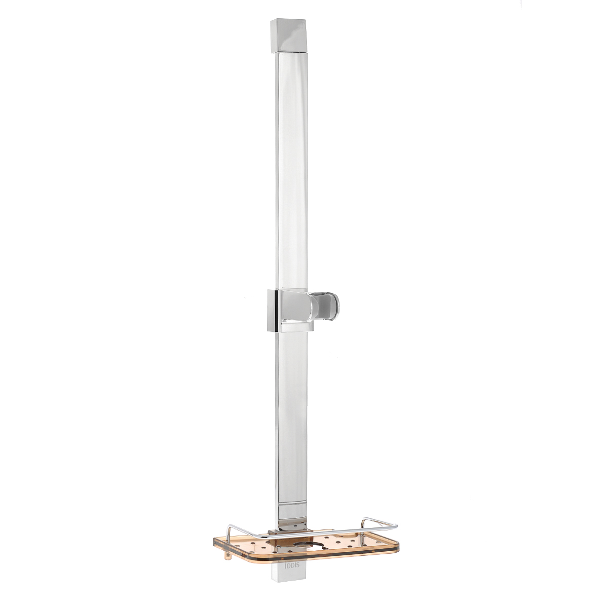 Стойка для душа Iddis, с мыльницей, 68 см. S316101BL505 Стойка для душа Iddis, с мыльницей, 68 см. S316101BL505Стойка для душа Iddis выполнена из нержавеющей стали 304 высокого качества. Данный материал является прочным, износоустойчивым, не подвержен образованию вмятин. Никель-хромовое покрытие обеспечивает надежную защиту поверхности, гарантирует идеальный зеркальный блеск изделия. Опция регулирования высоты держателя душевой лейки позволяет каждому члену семьи независимо от роста комфортно принимать душ. Лейка в комплект не входит.Держатель лейки имеет возможность регулирования угла наклона, что гарантирует комфортный процесс принятия душа. Специальный стопор держателя обеспечивает надежную фиксацию лейки на стойке и позволяет предотвратить повреждение поверхности. Комплектация: - штанга для душа - 1 шт, - держатели штанги - 2 шт, - пластиковая мыльница - 1 шт, - держатель для лейки - 1 шт, - крепеж - 2 шт. Общая длина стойки: 68 см.Длина штанги: 62 см.Ширина штанги: 4 см.Толщина штанги: 1 см.Размер мыльницы: 20 см х 12 см.