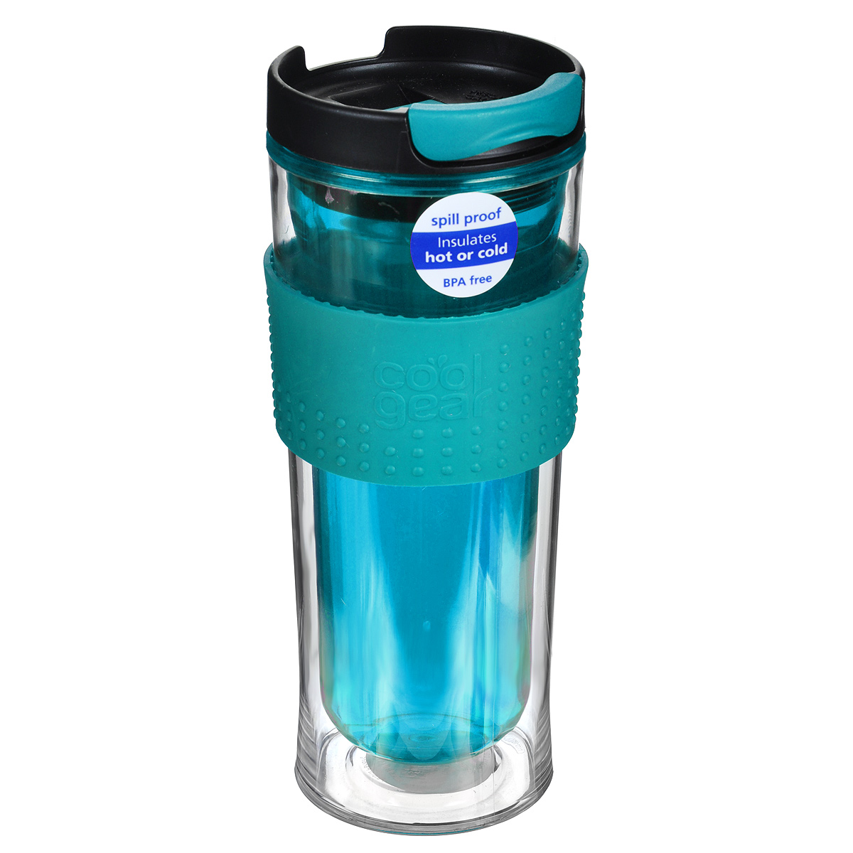 Кружка дорожная Cool Gear Eco 2 Go для горячих напитков, цвет: бирюзовый, черный, 420 мл. 1280WS 7064 Кружка дорожная Cool Gear Eco 2 Go для горячих напитков, цвет: бирюзовый, черный, 420 мл. 1280WS 7064Дорожная кружка Cool Gear Eco 2 Go изготовлена из высококачественного BPA-freeпластика, не содержащего токсичных веществ. Двойные стенки дольше сохраняют напитокгорячим и не обжигают руки. Надежная закручивающаяся крышка с защитой от проливанияобеспечит дополнительную безопасность. Крышка оснащена клапаном для питья.Оптимальный объем позволит взять с собой большую порцию горячего кофе или чая. Также подходит и для холодных напитков. Антискользящий ободок предотвращает выскальзывание кружки из рук.Кружка идеальна для ежедневного использования. Она станет вашим обязательнымспутником в длительных поездках или занятиях зимними видами спорта.Не рекомендуется использовать в микроволновой печи и мыть в посудомоечноймашине.Cool Gear - мировой лидер в сфере производства товаров для питья, продукциякоторого пользуется огромной популярностью по всему миру! Ассортимент компаниивключает более 120 видов бутылок для питья и дорожных кружек. Выбирайте для себялучшее с Cool Gear!