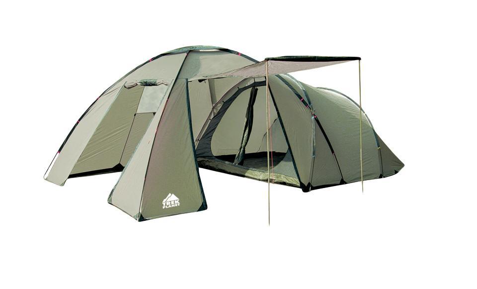 Палатка четырехместная TREK PLANET Montana 4, цвет: светлый хаки, хаки70240 Палатка четырехместная TREK PLANET Montana 4, цвет: светлый хаки, хаки70240Двухслойная четырехместная семейная палатка Trek Planet Montana 4 с отличной вентиляцией и огромным внутренним помещением, позволяющим расположиться внутри всей семьей или небольшой компании отдыхающих - отличный выбор для семейного кемпинга и отдыха на природе.Особенности:Тент палатки из полиэстера с пропиткой PU надежно защищает от дождя и ветра,Все швы проклеены,Большое и высокое внутреннее помещение, где свободно размещается кемпинговый стол и стулья на 4-5 человек,Отличная потолочная система вентиляции в тамбуре, Обзорное окно со шторкой в тамбуре,Большой выносной козырек на металлических стойках,Защитная юбка из армированного полиэтилена по периметру тамбура,Дуги из прочного стеклопластика,Внутренняя палатка из дышащего полиэстера, обеспечивают вентиляцию помещения и позволяют конденсату испаряться, не проникая внутрь палатки,Дно из прочного водонепроницаемого армированного полиэтилена позволяет устанавливать палатку на жесткой траве, песчаной поверхности, глине,Трехпозиционное вентиляционное окно в спальном отделении(закрыто, частично открыто, полностью открыто),Съемная разделительная перегородка в спальном отделении (2+2),Два независимых входа с D-образными дверьми в каждое спальное отделение,Москитные сетки на одном входе в тамбур в полный размер двери и на обоих дверях во внутреннюю палатку,Внутренние карманы для мелочей,Возможность подвески фонаря в палатке,Для удобства транспортировки и хранения предусмотрен чехол из прочного полиэстера OXFORD, с двумя ручками и закрывающийся на застежку-молнию.