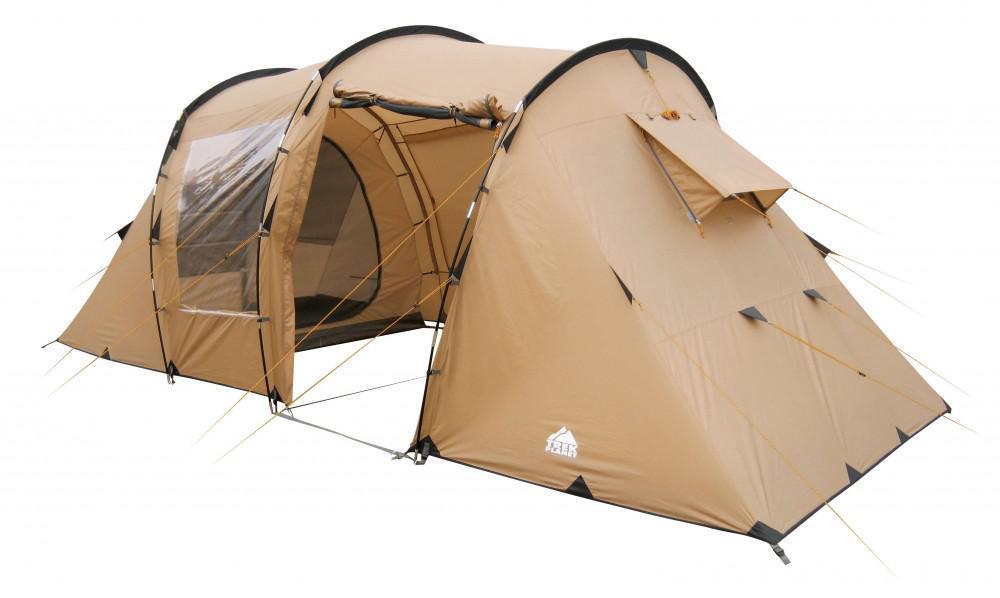 Палатка четырехместная TREK PLANET Omaha Twin 4, цвет: песочный70239 Палатка четырехместная TREK PLANET Omaha Twin 4, цвет: песочный70239Четырехместная двухслойная современная палатка TREK PLANET Omaha Twin 4 с двумя спальными отделениями, отличной вентиляцией, большим и светлым внутренним помещением между спальными отделениями. Благодаря москитной сетке на одном входе в тамбур в полный размер двери с одной стороны и огромному обзорному окну с другой стороны, достигается отличная вентиляция и отличный обзор из палатки!Особенности:-Размер внутренней палатки: 215 см х 195 см х 140 см- П-образная конструкция увеличивает полезное внутреннее пространство палатки по сравнению с традиционной конструкцией.- Тент палатки из полиэстера с пропиткой PU надежно защищает от дождя и ветра. - Все швы проклеены.- Большое и высокое внутреннее помещение между спальными отделениями палатки, где свободно размещается кемпинговый стол и стулья на четверых человек.- Москитная сетка на одном входе в во внутреннее помещение.- Большие обзорные окна со шторками во внутреннем помещении.- Дно из прочного водонепроницаемого армированного полиэтилена позволяет устанавливать палатку на жесткой траве, песчаной поверхности, глине и т.д.- Дуги из прочного стекловолокна.- Внутренние палатки из дышащего полиэстера, обеспечивают вентиляцию помещения и позволяют конденсату испаряться, не проникая внутрь палатки.- Трехпозиционные вентиляционные окна в спальных отделениях (закрыто, частично открыто, полностью открыто).- Москитная сетка на каждой двери во внутреннюю палатку в полный размер двери.- Внутренние карманы для мелочей в каждом отделении.- Возможность подвески фонаря в палатке.Для удобства транспортировки и хранения предусмотрен чехол из прочного полиэстера OXFORD, с двумя ручками и закрывающийся на застежку-молнию.