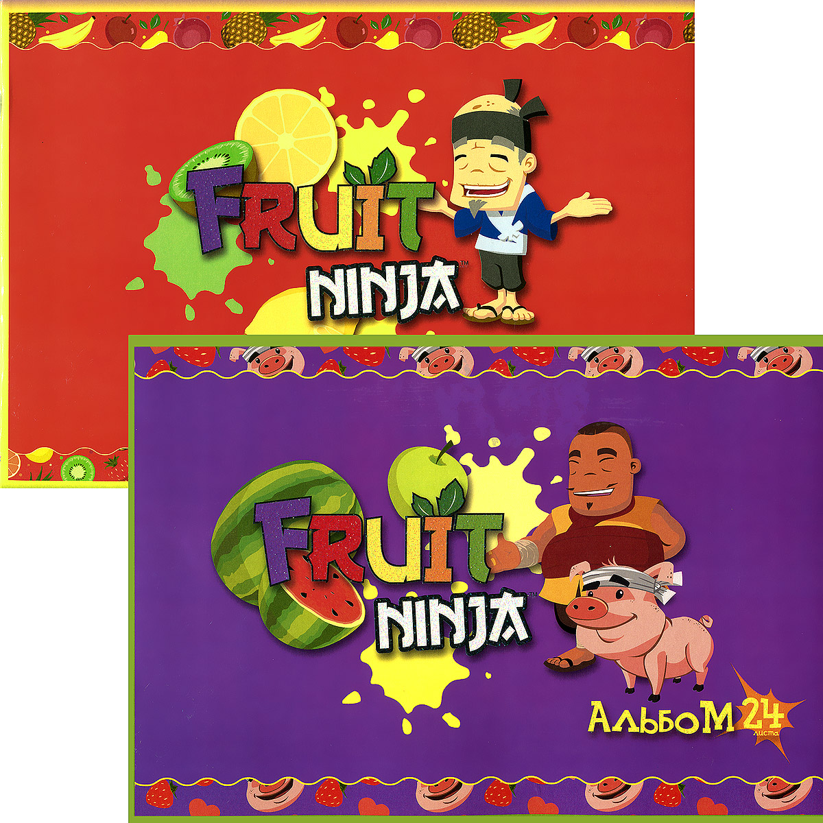 Набор альбомов для рисования Action! Fruit Ninja, 24 листа, 2 шт72523WD Набор альбомов для рисования Action! Fruit Ninja, 24 листа, 2 шт72523WDАльбом для рисования Action! Fruit Ninja порадует маленького художника и вдохновит его на творчество. Альбом изготовлен из белой офсетной бумаги с яркой обложкой из мелованного картона, оформленной изображением фруктов и Фруктового Ниндзя.В альбоме 24 листа. Высокое качество бумаги позволяет рисовать в альбоме карандашами, фломастерами, акварельными и гуашевыми красками.В наборе два альбома.Создание собственных картинок приносит детям настоящее удовольствие. И увлечение изобразительным творчеством носит не только развлекательный характер: оно развивает цветовое восприятие, зрительную память и воображение. Во время рисования совершенствуется ассоциативное, аналитическое и творческое мышление. Занимаясь изобразительным творчеством, малыш тренирует мелкую моторику рук, становится более усидчивым и спокойным и, конечно, приобщается к общечеловеческой культуре. Рекомендуемый возраст: от 6 лет.Уважаемые клиенты!Обращаем ваше внимание на возможные изменения в дизайне, связанные с ассортиментом продукции: дизайн может отличаться от представленного на изображении. Поставка осуществляется в зависимости от наличия на складе.