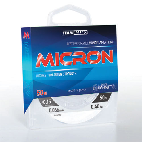 Леска монофильная Salmo Micron, сечение 0,066 мм, длина 50 м4271825 Леска монофильная Salmo Micron, сечение 0,066 мм, длина 50 м4271825В ассортименте лески нового поколения имеются минимальные диаметры, поэтому она прекрасно подходит для зимней рыбалки. Леска имеет специальное защитное покрытие, благодаря чему она имеет следующие достоинства: обладает повышенной износостойкостью, не взаимодействует с водой, долгое время не теряет своих механических свойств, сохраняет параметры на морозе и практически незаметна для рыбы. Леска производится в Японии с использованием самого высококачественного сырья и новейших технологий.Особенности лески:Высочайшая прочность.Высокая износостойкость.Идеально калиброванная, гладкая поверхность.Продолжительный срок эксплуатации.Отсутствие памяти.
