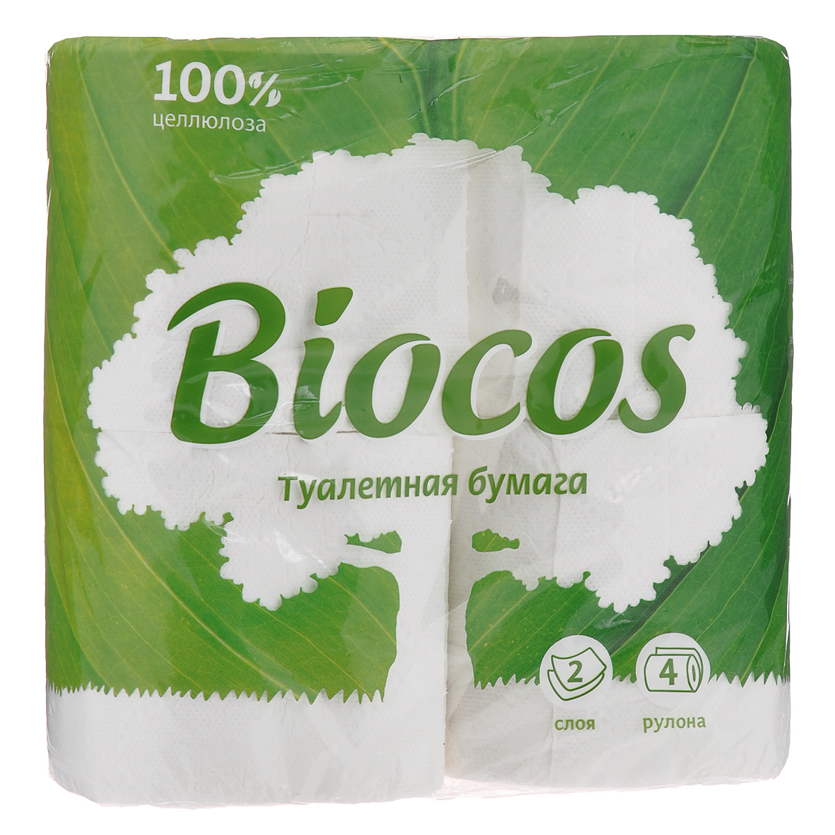 Туалетная бумага BioCos, двухслойная, цвет: белый, 4 рулона. 428567742 Туалетная бумага BioCos, двухслойная, цвет: белый, 4 рулона. 428567742Двухслойная туалетная бумага BioCos изготовлена из целлюлозы высшего качества. Листы имеют рисунок с тиснением. Мягкая, нежная, но в тоже время прочная, бумага не расслаивается и отрывается строго по линии перфорации.