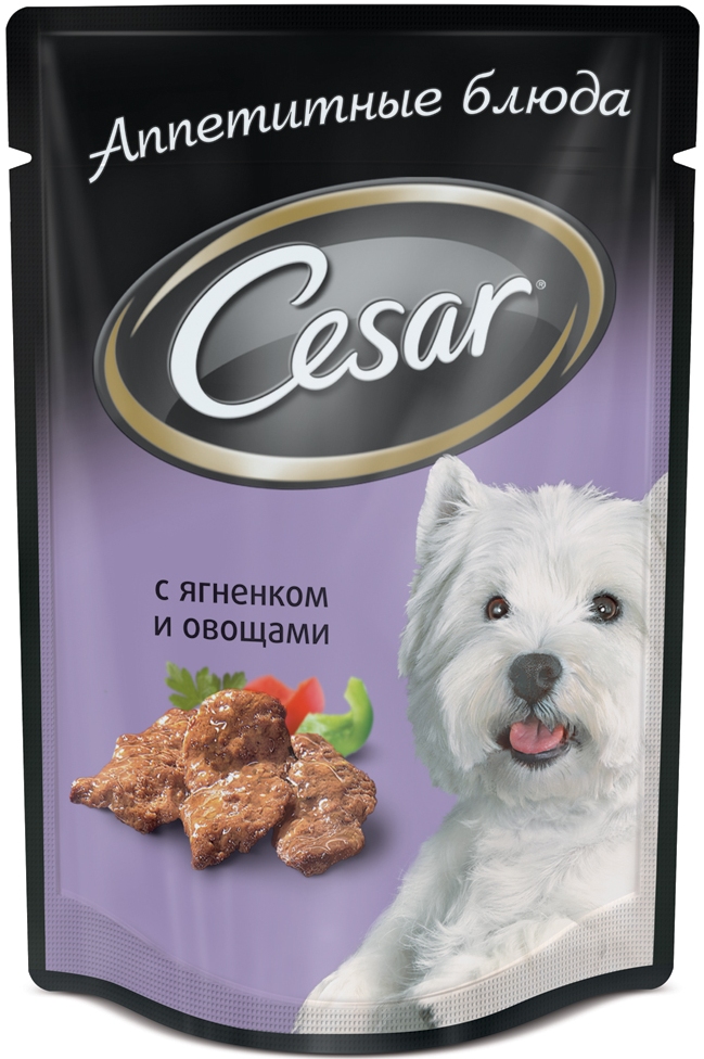 Консервы Cesar, для взрослых собак, с ягненком и овощами, 100 г0120710 Консервы Cesar, для взрослых собак, с ягненком и овощами, 100 г0120710Консервы Cesar - это полнорационный консервированный корм для взрослых собак всех пород. Нежнейшие кусочки мяса, дополненные свежими овощами - идеальное блюдо для любой собаки.Консервы приготовлены исключительно из натурального сырья. Не содержат искусственных красителей, консервантов и усилителей вкуса. Состав: мясо и субпродукты минимум 40% (в том числе ягненок минимум 4%), овощи (минимум 4%), злаки, клетчатка, витамины, минеральные вещества.Пищевая ценность в 100 г: белки - 9 г, жир - 4,5 г, зола - 2 г, клетчатка - 0,5 г, влага - 80 г, витамин А - не менее 150 МЕ, витамин Е - не менее 1,2 мг. Энергетическая ценность в 100 г: 85 ккал.Товар сертифицирован.Уважаемые клиенты! Обращаем ваше внимание на возможные изменения в дизайне упаковки. Качественные характеристики товара остаются неизменными. Поставка осуществляется в зависимости от наличия на складе.