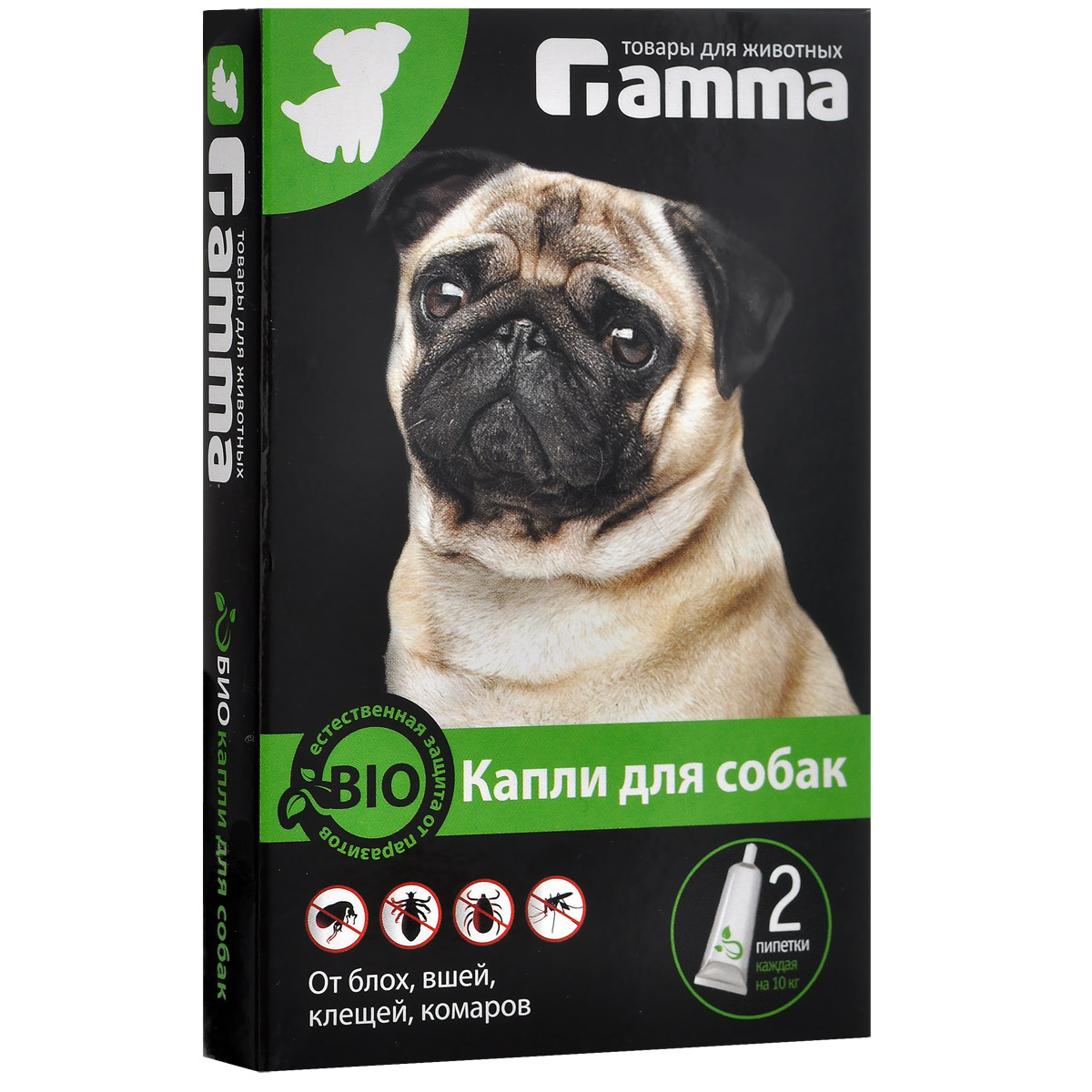 БИОкапли для собак Гамма, от блох, вшей, клещей, комаров, 2 пипеткиОг-14100 БИОкапли для собак Гамма, от блох, вшей, клещей, комаров, 2 пипеткиОг-14100БИОкапли для собак Гамма показаны животным домашнего содержания или отказывающимся носить репеллентный ошейник. Применяются как профилактическое средство обработки от паразитов не чаще 1-го раза в месяц, наносятся на кожу животного в местах, недоступных для слизывания. Репеллентные капли - это безопасное высокоэффективное профилактическое средство для бережной защиты собак от экопаразитов: блох, вшей, комаров, клещей. Изготовлено на основе растительных масел маргозы, цитронеллы и лаванды. БИОкапли безопасны для собак и человека. Могут быть рекомендованы для животных-аллергиков. Объем одной пипетки: 1 мл. 1 мл рассчитан на 10 кг животного. Товар сертифицирован.