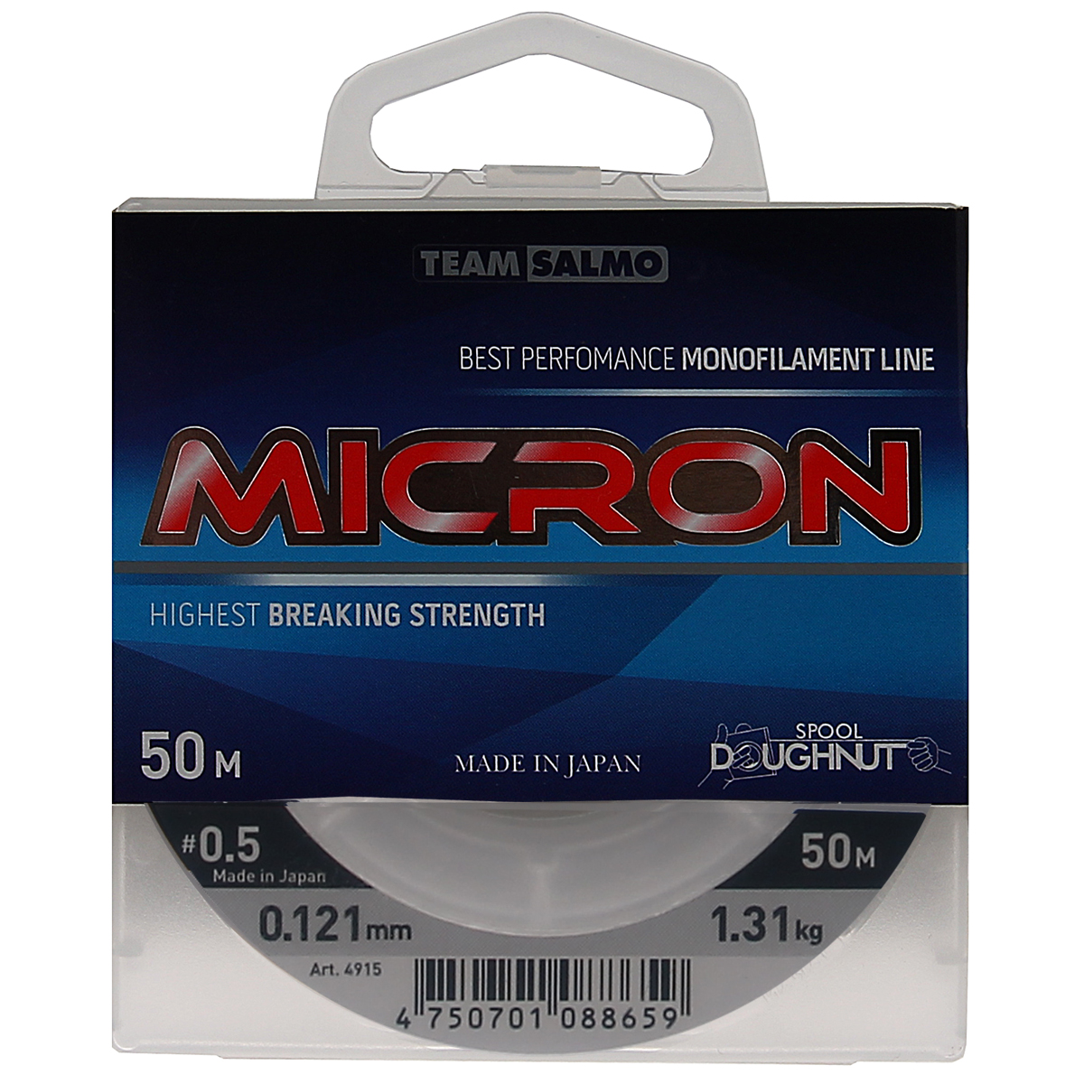 Леска монофильная Salmo Micron, сечение 0,121 мм, длина 50 м59283 Леска монофильная Salmo Micron, сечение 0,121 мм, длина 50 м59283В ассортименте лески нового поколения имеются минимальные диаметры, поэтому она прекрасно подходит для зимней рыбалки. Леска имеет специальное защитное покрытие, благодаря чему она имеет следующие достоинства: обладает повышенной износостойкостью, не взаимодействует с водой, долгое время не теряет своих механических свойств, сохраняет параметры на морозе и практически незаметна для рыбы. Леска производится в Японии с использованием самого высококачественного сырья и новейших технологий.Особенности лески:Высочайшая прочность.Высокая износостойкость.Идеально калиброванная, гладкая поверхность.Продолжительный срок эксплуатации.Отсутствие памяти.