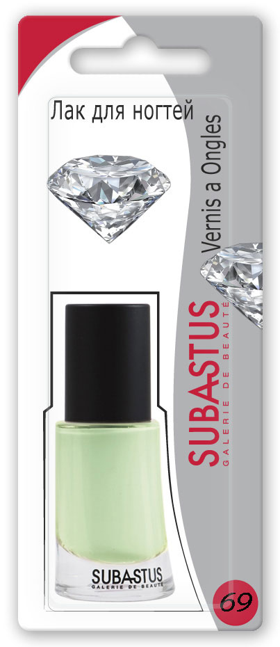 Лак для ногтей Subastus Vernis a Ongles, №69, 10 млSC-FM20104 Лак для ногтей Subastus Vernis a Ongles, №69, 10 млSC-FM20104Лак для ногтей Subastus Vernis a Ongles с ультрастойкой формулой и глянцевым блеском. Профессиональная кисточка равномерно и быстро покрывает поверхность ногтя, обеспечивая мастерски-безупречный маникюр. Элегантный флакон изумительной формы создает иллюзию хрустального дна. Колпачок с матовым покрытием не скользит в руке, обеспечивая точное и аккуратное нанесение лака. Характеристики:Объем:10 мл. Тон лака:№69.Артикул:801103. Производитель: Франция. Товар сертифицирован.