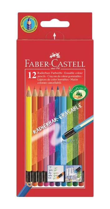 Цветные карандаши COLOUR PENCILS с ластиками,с местом для имени, набор цветов, в картонной коробке, 12 шт.72523WD Цветные карандаши COLOUR PENCILS с ластиками,с местом для имени, набор цветов, в картонной коробке, 12 шт.72523WDFaber Castell 116612 - это цветные карандаши, изготовленные по специальной технологии SV, благодаря которой предотвращается поломка и крошение грифеля внутри корпуса. Faber Castell 116612 выполнены из высококачественной древесины, гарантирующей легкость затачивания при помощи стандартных точилок. Каждый карандаш имеет ластик, соответствующий его цвету и место для написания имени вашего ребенка. Вид карандаша: цветной.Особенности: С ластиком.Материал: дерево.