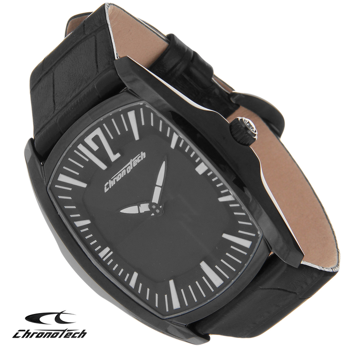 Часы мужские наручные Chronotech, цвет: черный. CT.7219M/0371069с-2 Часы мужские наручные Chronotech, цвет: черный. CT.7219M/0371069с-2Часы Chronotech - это часы для современных и стильных людей, которые стремятся выделиться из толпы и подчеркнуть свою индивидуальность. Корпус часов выполнен из нержавеющей стали с PVD-покрытием. Циферблат оформлен отметками и защищен минеральным стеклом. Часы имеют две стрелки - часовую и минутную. Стрелки светятся в темноте. Ремешок часов выполнен из натуральной кожи и застегивается на классическую застежку. Часы упакованы в фирменную коробку с логотипом компании Chronotech. Такой аксессуар добавит вашему образу стиля и подчеркнет безупречный вкус своего владельца.Характеристики: Размер циферблата: 3 см х 4 см.Размер корпуса: 4 см х 5 см х 1 см.Длина ремешка (с корпусом): 23,5 см.Ширина ремешка: 2 см.