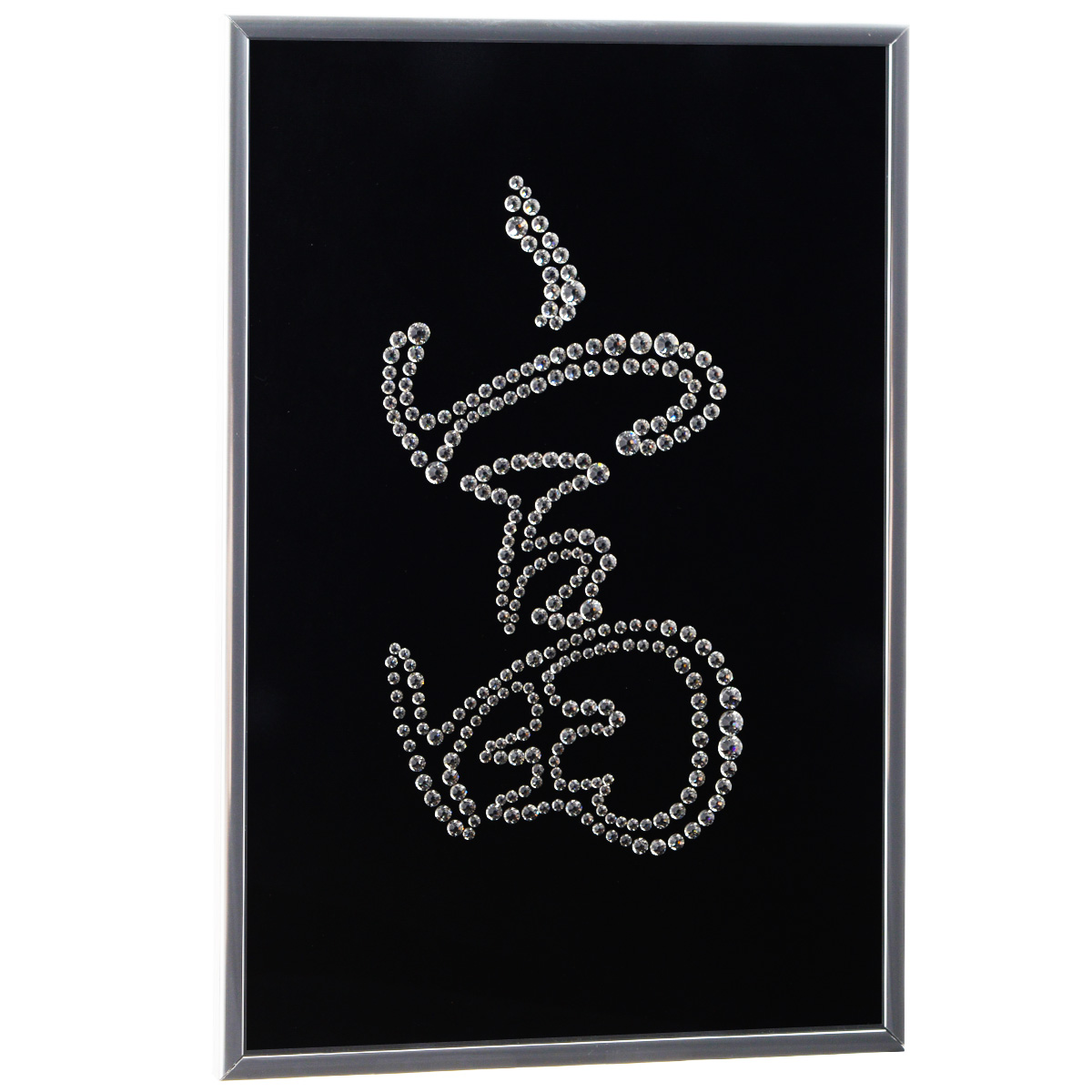 Картина с кристаллами Swarovski Иероглиф богатство, 31 см х 21 смPM-3007 Картина с кристаллами Swarovski Иероглиф богатство, 31 см х 21 смPM-3007Изящная картина в металлической раме, инкрустирована кристаллами Swarovski в виде иероглифа - богатство. Кристаллы Swarovski отличаются четкой и ровной огранкой, ярким блеском и чистотой цвета. Под стеклом картина оформлена бархатистой тканью, что прекрасно дополняет блеск кристаллов. С обратной стороны имеется металлическая петелька для размещения картины на стене. Картина с кристаллами Swarovski Иероглиф богатство элегантно украсит интерьер дома или офиса, а также станет прекрасным подарком, который обязательно понравится получателю. Блеск кристаллов в интерьере, что может быть сказочнее и удивительнее. Картина упакована в подарочную картонную коробку синего цвета и комплектуется сертификатом соответствия Swarovski.