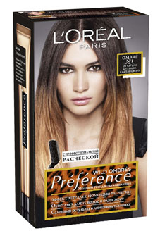 LOreal Paris Стойкая краска для волос Preference Wild Ombres, оттенок 1, от светло до темно-каштановогоMP59.3D LOreal Paris Стойкая краска для волос Preference Wild Ombres, оттенок 1, от светло до темно-каштановогоMP59.3DС помощью краски для волос Preference Wild Ombres создать ультрамодный эффект Ombre и добиться салонного результата дома - легко! Достаточно нанести осветляющий крем на кончики волос и подождать 25 минут. Эксклюзивная эксперт-расческа позволяет добиться идеального результата нанесения. Мягкий осветляющий крем и питательный шампунь-уход заботятся о Ваших волосах.В состав упаковки входит: флакон осветляющего крема (20 мл), флакон-аппликатор с проявляющим кремом (60 мл), упаковка осветляющего порошка (18 гр), питательный шампунь-уход (40 мл), расческа, инструкция по применению, пара перчаток.
