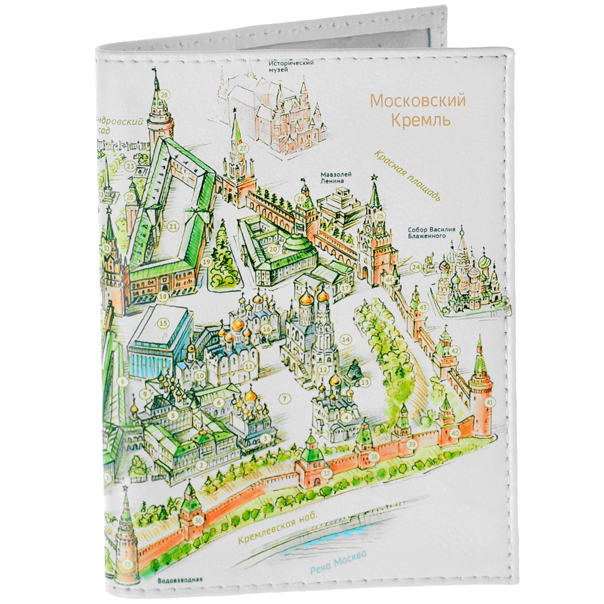 Обложка для паспорта Московский Кремль. OK298OK428 Обложка для паспорта Московский Кремль. OK298OK428Обложка для паспорта Mitya Veselkov Московский Кремль выполнена из натуральной кожи и оформлена изображением карты Московского Кремля. Такая обложка не только поможет сохранить внешний вид ваших документов и защитит их от повреждений, но и станет стильным аксессуаром, идеально подходящим вашему образу.Яркая и оригинальная обложка подчеркнет вашу индивидуальность и изысканный вкус. Обложка для паспорта стильного дизайна может быть достойным и оригинальным подарком.
