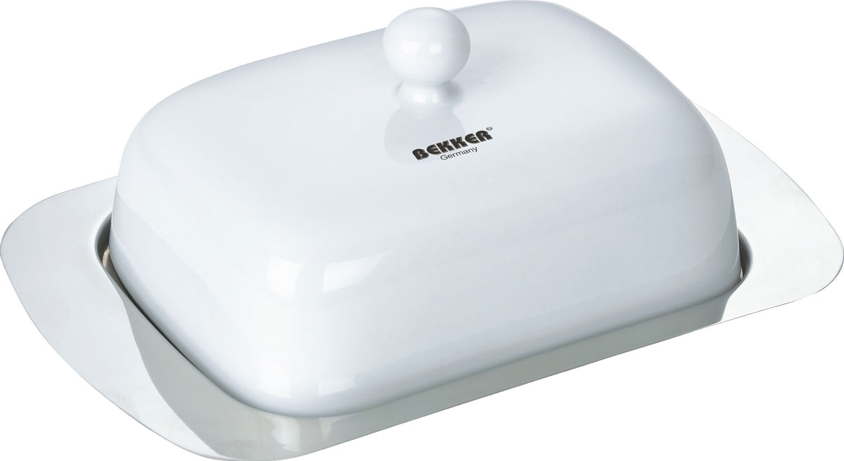 Масленка Bekker. BK-3003115510 Масленка Bekker. BK-3003115510Масленка Bekker изготовлена из высококачественной нержавеющей стали с зеркальной полировкой, крышка имеет белое матовое покрытие. Масленка представляет собой поднос с выемками, благодаря которым крышка плотно на него устанавливается. В такой масленке масло надолго останется вкусным и свежим. Масленка Bekker станет достойным дополнением коллекции ваших кухонных аксессуаров.Размер масленки (ДхШхВ): 18,7 см х 12,3 см х 6,5 см. Толщина стенки: 0,5 мм.
