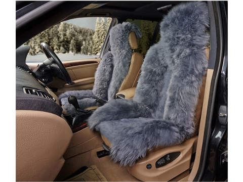 Накидка на переднее сиденье iSky Sheepskin, с подкладом, цвет: серый, 140 см х 50 см. iSS-09GS isky ibs 20 2gr
