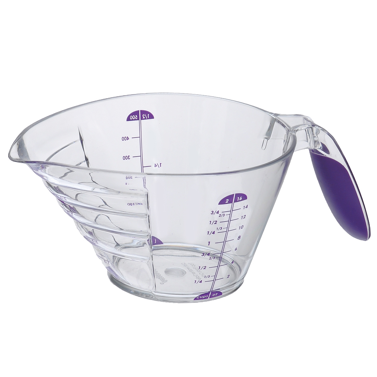Чаша мерная Wilton, цвет: фиолетовый, 500 мл94672 Чаша мерная Wilton, цвет: фиолетовый, 500 мл94672Мерный стакан Wilton выполнен из высококачественного пластика с прорезиненной ручкой.Ступенчатый дизайн позволяет удобно отмерять вещества и читать шкалу. Можно мыть в посудомоечной машине.