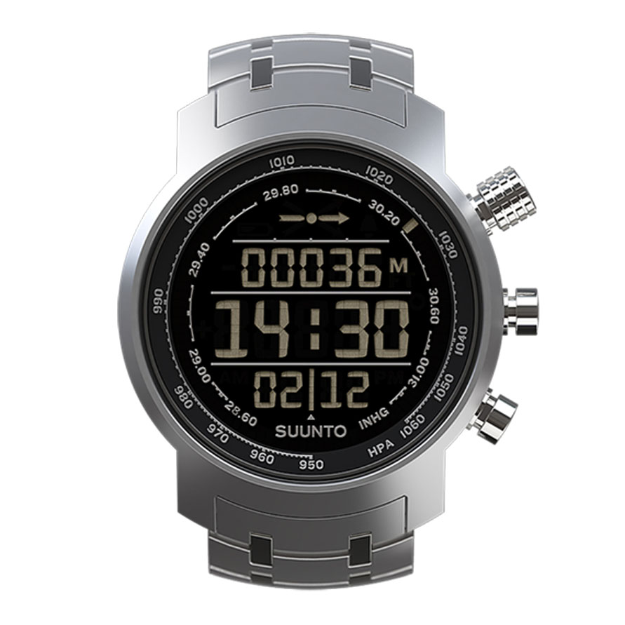 Часы спортивные Suunto Elementum Terra, цвет: стальной4712900359725 Часы спортивные Suunto Elementum Terra, цвет: стальной4712900359725Suunto Elementum Terra — высококачественные часы ручной работы, выпускаемые исключительно в Финляндии. Часы премиум-класса, оформленные в городском стиле, представляют собой уникальный сплав традиционного мастерства ручного изготовления и точности цифровых технологий. Хотя часы серии отлично подходят для ношения в городе, они позволяют измерять высоту, предоставляют прогноз погоды и снабжены уникальным 3D-компасом для великих приключений на природе. Конструкция со стальным корпусом и сапфировым стеклом готова противостоять стихиям.Основные функции:Альтиметр.Текущее барометрическое давление и тенденция.3D-компас.Журнал: последние 8 подъемов/спусков, максимальная высота.