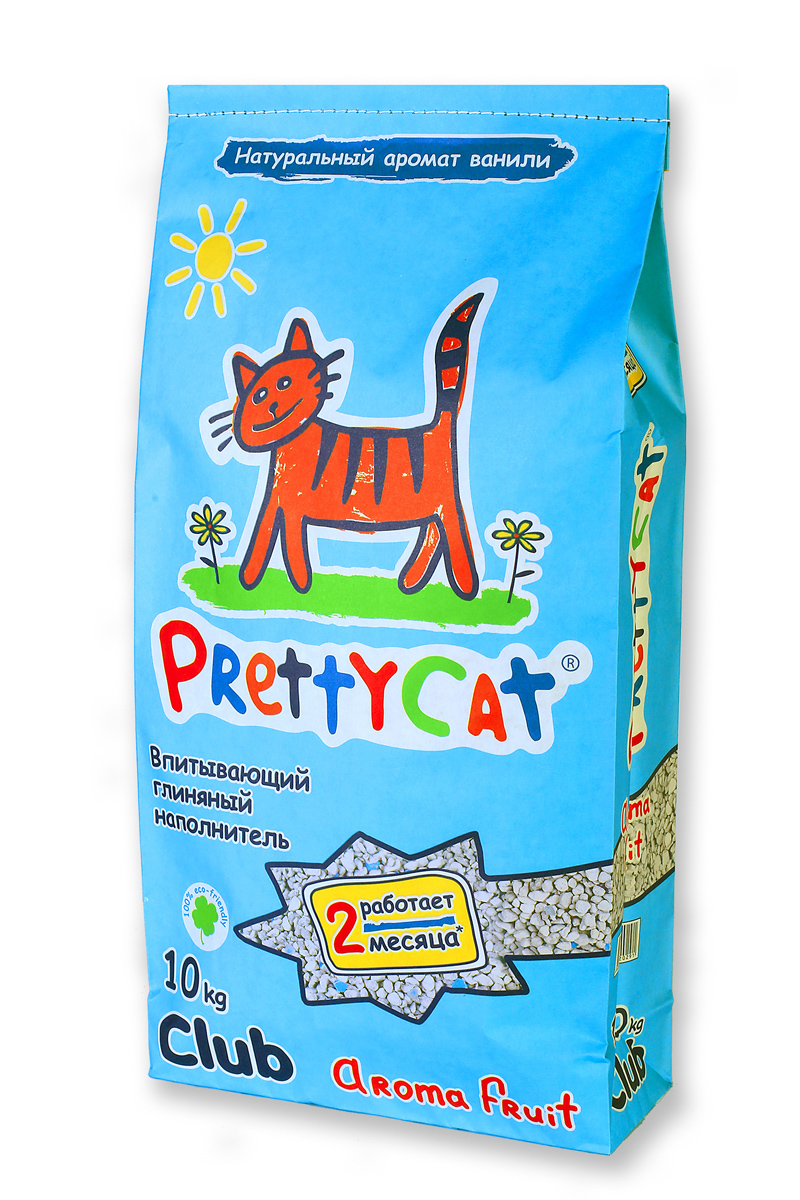 Наполнитель для кошачьих туалетов PrettyCat Aroma Fruit, с део-кристаллами, 10 кг0120710 Наполнитель для кошачьих туалетов PrettyCat Aroma Fruit, с део-кристаллами, 10 кг0120710Наполнитель для кошачьих туалетов PrettyCat Aroma Fruit - это впитывающий глиняный наполнитель. Изготовлен из высококачественной цеолит глины, део-кристаллов, натуральных пищевых арома-масел. Это абсолютно экологически чистый продукт. Натуральные пищевые ароматизаторы с ароматом тропических фруктов и ванили безопасны для вашей кошки. От ее лапок всегда будет вкусно пахнуть ванилью. Глиняные гранулы прекрасно впитывают жидкость, предотвращают размножение бактерий и обеспечивают обеспыливание. Особые део-кристаллы устраняют запах, оставляя только фруктовый аромат. Благодаря новой формуле одной пачки хватает до 2-х месяцев. Антибактериален.Впитывающий глиняный наполнитель нравится абсолютно всем кошкам и их хозяевам.