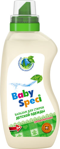 Бальзам для стирки детской одежды BabySpeci, 750 млGC204/30 Бальзам для стирки детской одежды BabySpeci, 750 млGC204/30Бальзам для стирки детской одежды BabySpeci на основе натурального мыла разработан специально для стирки детской одежды. Содержит безопасные, не раздражающие кожу компоненты. Подходит для всех типов стиральных машин и ручной стирки при температуре от +20°С до +60°С. - Рекомендован с первых дней жизни- Без красителей- Протестирован педиатрами- Дерматологически протестирован- Гипоаллергенен- Экономичный расход- Действует уже при +20°С- Биораспад 100%Состав: 5-15% анионные ПАВ, неионные ПАВ; менее 5% мыло; энзимы, консервант (метилизотиазолинон), ароматизатор. Товар сертифицирован.