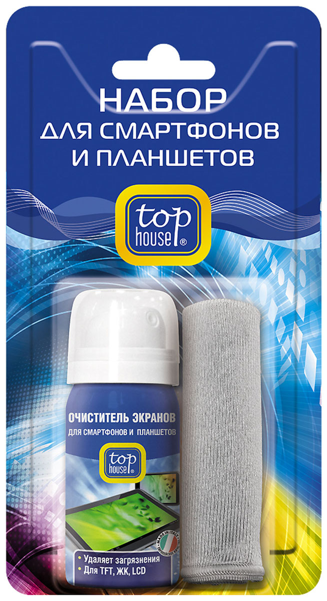 Набор для смартфонов и планшетов Top House, 2 предметаCS-S3001 Набор для смартфонов и планшетов Top House, 2 предметаCS-S3001Набор для смартфонов и планшетов Top House состоит из специального очистителя для экранов цифровых устройств и салфетки. Набор разработан и произведен по современной технологии с учетом рекомендаций ведущих производителей смартфонов и планшетов. ОЧИСТИТЕЛЬ ДЛЯ ЭКРАНОВ СМАРТФОНОВ И ПЛАНШЕТОВОчиститель для экранов смартфонов и планшетов специально разработан в Италии по современной технологии и с учетом рекомендаций крупнейших производителей компьютерной техники. - Быстро и эффективно удаляет все загрязнения- Не повреждает защитное покрытие экранов- Обладает длительным антистатическим эффектом- Не оставляет пятен и разводовСАЛФЕТКА TOUCH SCREEN ДЛЯ СМАРТФОНОВ И ПЛАНШЕТОВНетканая безворсовая салфетка из микрофибры для смартфонов и планшетов специально разработана и произведена в Германии по новейшей технологии с учетом рекомендаций крупнейших производителей цифровых устройств. - Очищает от жира, пыли, следов от пальцев, никотиновой пленки- Не оставляет следов, бликов и ворсинок- Обладает повышенной прочностьюБлагодаря совместному применению средства и салфетки достигается эффективная и качественная очистка. Объем средства: 40 мл. Состав средства: менее 5% неионные ПАВ, анионные ПАВ; 30-40% изопропиловый спирт; ароматизатор; 25% пропан/бутан; более 30% вода. Материал салфетки: 80% полиэстер, 20% полиамид. Размер салфетки: 15 см х 20 см. Товар сертифицирован.