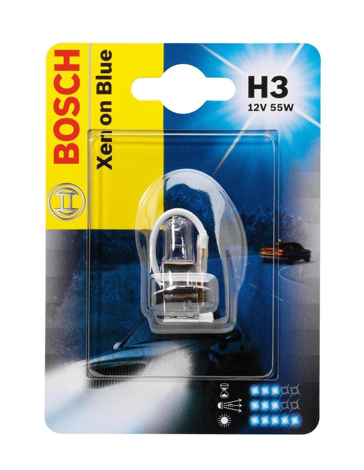 Лампа Bosch Xenon Blue H3 198730100710503 Лампа Bosch Xenon Blue H3 198730100710503Лампа галогенная Bosch H3 Xenon Blue 12V, 55W, 1 шт - источник света, у которого светящим элементом является вольфрамовая спираль. У лампы есть большой запас срока службы. Способна выдержать большое количество включений и выключений.Напряжение: 12 вольт