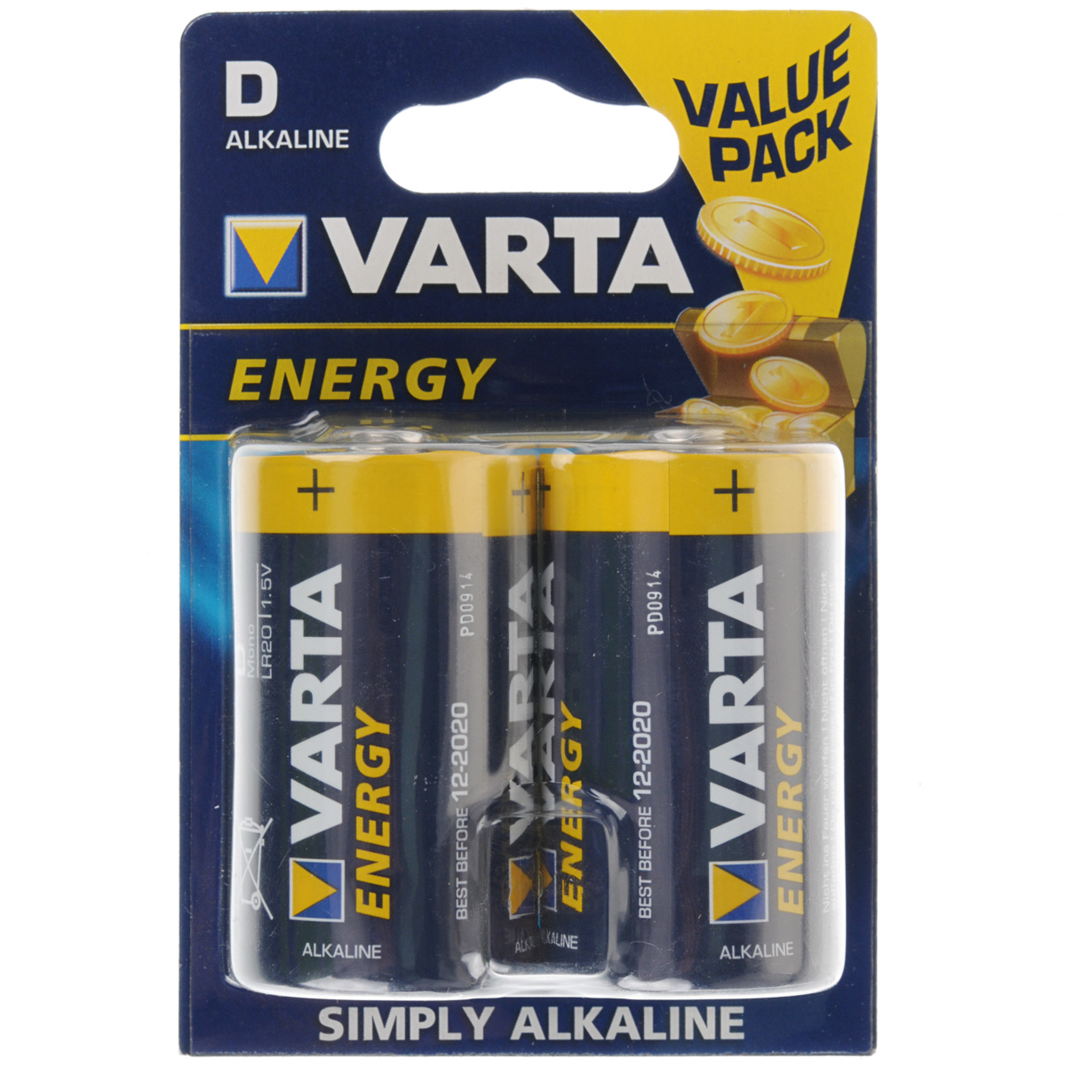 Батарейка Varta Energy, тип D, 1,5В, 2 шт2605 Батарейка Varta Energy, тип D, 1,5В, 2 шт2605Алкалиновые батарейки Varta Energy отличаются долгим сроком работы, подходят для аудио- видео- техники, а также другой электроники и бытовых приборов. Сделаны из качественных материалов.