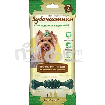Лакомство Зубочистики Мятные для собак мелких пород, для поддержания пищеварения, 7 шт0120710 Лакомство Зубочистики Мятные для собак мелких пород, для поддержания пищеварения, 7 шт0120710Лакомство Зубочистики Мятные - это мультифункциональные лакомства для собак мелких пород, обладающие полезными для здоровья свойствами. Эти жевательные лакомства останавливают развитие кариеса и воспаления десен, отбеливают зубы и освежают дыхание. Благодаря наличию хлорофилла Зубочистики Мятные улучшают усвояемость сухих кормов, поддерживают здоровую кишечную флору, активизируют выведение токсинов и усиливают иммунную систему организма. К тому же, собакам нравится их вкус. Состав: пшеничный протеин, пептиды протеина, клетчатка, глицерин, казеинат натрия, моностеарин, хлорофилл, пивные дрожжи, стеарат магния, эфирные масла, натуральные вкусовые добавки (мята).Гарантированные показатели: белок 47,43%, влага 13%, зола 1,52%, жиры 7,62%, кальций 0,059%, клетчатка 0,49%.Рекомендация по применению: для собак до 10 кг 1 лакомство в день.Товар сертифицирован.