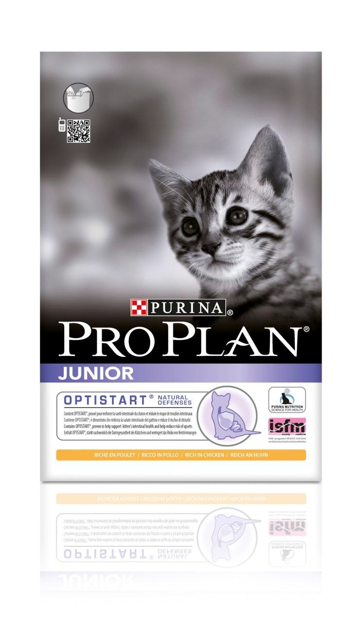 Корм сухой для котят Pro Plan Junior, с курицей, 1,5 кг0120710 Корм сухой для котят Pro Plan Junior, с курицей, 1,5 кг0120710Сухой корм Pro Plan Junior - это полноценный рацион для котят. Он содержит особую разработанную с участием ученых комбинацию ингредиентов для поддержания здоровья вашего питомца в течение продолжительного времени. Особенности сухого корма: укрепляет здоровье кишечника котят и уменьшает риск расстройств пищеварения,усиливает иммунную систему благодаря молозиву, богатому антителами,поддерживает здоровый рост костей и мускулатуры,помогает поддерживать здоровое развитие мозга и зрения.Состав: курица (20%), сухой белок птицы, кукурузный глютен, рис, животный жир, кукуруза, пшеничный глютен, яичный порошок, минеральные вещества, вкусоароматическая кормовая добавка, рыбий жир, молозиво (0,1%). Анализ: белок: 40%, жир: 20%, сырая зола: 6,5%, сырая клетчатка: 0,5%.Добавки на кг: витамин А: 36 400; витамин D3: 1180; витамин Е: 670 мг/кг; железо: 335; йод: 4; медь: 68; марганец: 160; цинк: 570; селен: 0,38 мг/кг.Товар сертифицирован.