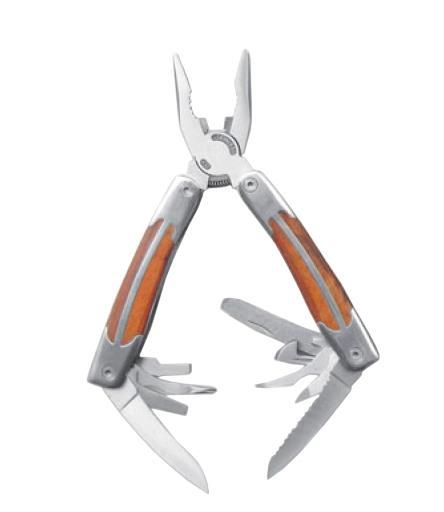 Мультитул Stinger MT-3080, цвет: серебристый, коричневый, 10 инструментовMT-3080 Мультитул Stinger MT-3080, цвет: серебристый, коричневый, 10 инструментовMT-3080Stinger MT-3080 - мультитул, который выполнен по современным технологиям из прочной стали. Он имеет стильный дизайн и эргономичную рукоятку. Stinger MT-3080 содержит в себе 10 инструментов со следующими функциями: большое лезвие, напильник по металлу, консервный нож, крестовая отвертка, отвертка 3 мм, открывалка, отвертка 6 мм, шило, пилка, плоскогубцы, нож серрейторный. В комплект входит набор бит. Характеристики: Материал: металл, дерево. Длина лезвия: 7 см. Длина зазубренного лезвия: 6 см. Размер мультитула в сложенном виде: 11 см х 5 см х 2 см. Размер в упаковке: 14,5 см х 7,5 см х 3,8 см.