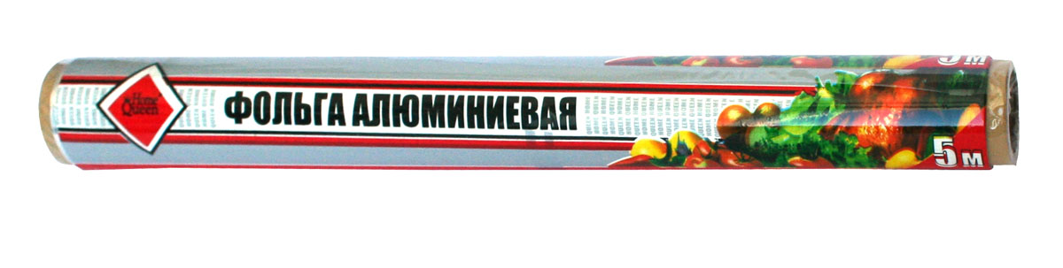 Фольга алюминиевая Home Queen, 5 м. 50859115510 Фольга алюминиевая Home Queen, 5 м. 50859115510Фольга алюминиевая Home Queen применяется для хранения, запекания и транспортировки продуктов. Позволяет приготовить мясо, курицу, овощи с сохранением вкуса и аромата, без масла и жира, усиливает аромат приправ. Пища готовиться в собственном соку. Предохраняет от запахов кухню, защитит духовку от загрязнений.Длина: 5 м.Ширина: 30 см.