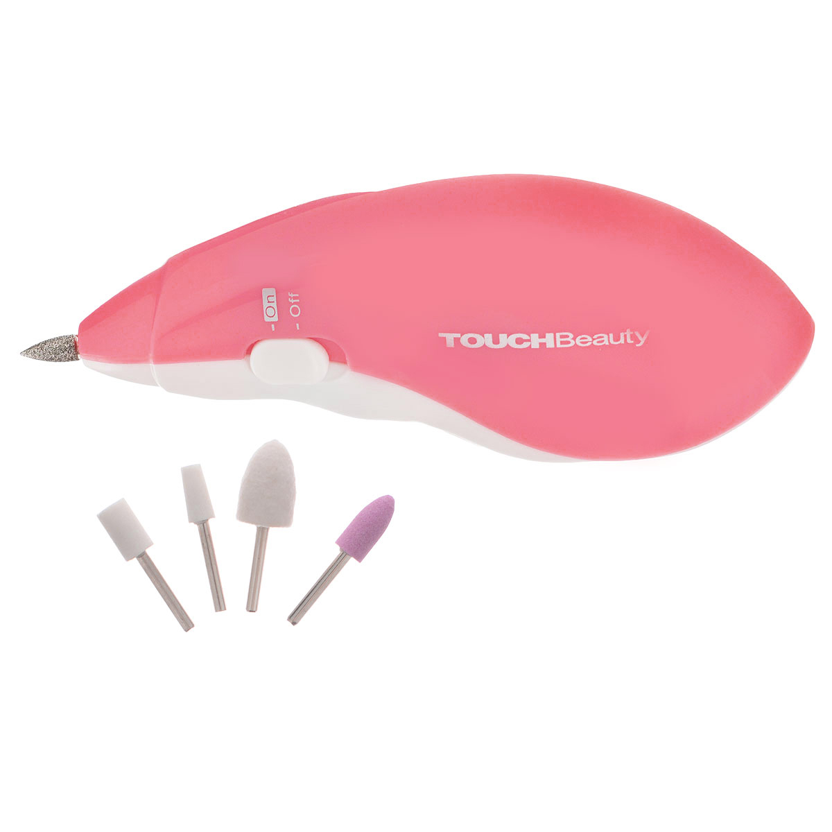 Touchbeauty Маникюрный набор 5в1. AS-0602SMR 4230 Touchbeauty Маникюрный набор 5в1. AS-0602SMR 4230Эргономичный, компактный маникюрно-педикюрный набор очень удобен для домашнего использования.В комплекте: прибор для профессионального маникюра - для акриловых и натуральных ногтей, 5 насадок, футляр для хранения насадок.Прибор с мощным мотором имеет две скорости работы.Насадки:Насадка для удаления кутикулы; Формирующая насадка - полирует поверхность или корректирует края ногтя, применяется для акриловых и натуральных ногтей; Насадка для тонкой шлифовки - полирует края ногтя или поверхность ногтя, делая его гладким. Подходит для всех типов ногтей; Карборундовая насадка - идеальна для полировки краев акриловых ногтей; Насадка для полировки из натуральной шерсти - используется для полировки поверхности ногтя для получения блеска. Прибор работает от 2 батареек типа ААА (в комплект не входят).Товар сертифицирован.