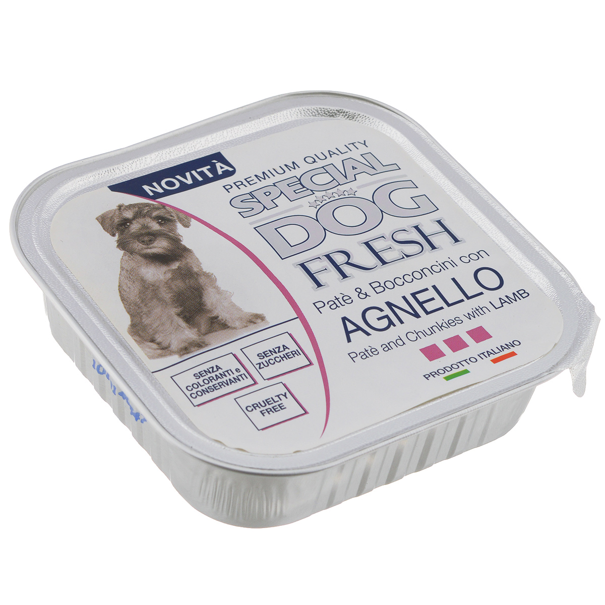 Консервы для собак Monge Special Dog Fresh, с ягненком, 150 г0120710 Консервы для собак Monge Special Dog Fresh, с ягненком, 150 г0120710Консервы для собак Monge Special Dog Fresh - это полноценный сбалансированный корм для собак. Паштет из мяса ягненка.Состав: свежее мясо 80% (мин. 10% мяса ягненка), минеральные вещества, витамины. Технологические добавки: загустители и желирующие вещества. В данном продукте нет клейковины.Анализ компонентов: протеин 9%, жир 7%, сырая клетчатка 0,5%, сырая зола 1,2%, влажность 82%.Витамины и добавки на 1 кг: витамин А 2500 МЕ, витамин D3 300 МЕ, витамин Е 7 мг. Товар сертифицирован.
