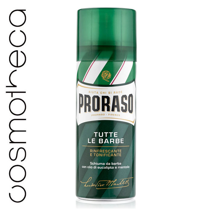 Proraso Пена для бритья освежающая 100 млGESS-131 Proraso Пена для бритья освежающая 100 млGESS-131Богатая и плотная пена наносится легко и быстро. Масло эвкалипта: тонизирует, очищает кожу. Ментол: освежает и пробуждает. Для нормальной кожи и любого типа щетины.