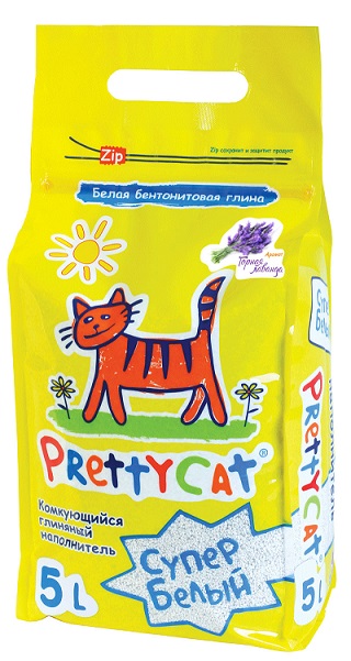 Наполнитель Pretty Cat Cупер белый для кошачьего туалета, глиняный, аромат лаванды, 4,2 кг0120710 Наполнитель Pretty Cat Cупер белый для кошачьего туалета, глиняный, аромат лаванды, 4,2 кг0120710Наполнитель Pretty Cat Cупер белый - это экологически чистый продукт, который производится из бентонитовых глин высших Европейских сортов по запатентованному рецепту. Натуральный комкующийся наполнитель впитывает до 400% влаги. Свежий аромат появляется только под воздействием влаги и придает дополнительное ощущение свежести в зоне лотка. Прекрасно комкуется в ровные шарики.Инструкция по применению:Насыпьте наполнитель слоем до 5-7 см в лоток. При использовании лотка с сеткой достаточно слоя под сеткой 1 см. Твердые отходы удаляйте каждый день. При возникновении неприятного запаха полностью смените наполнитель в лотке. Использованный наполнитель можно выбрасывать в бак. Не выбрасывайье в туалет! Pretty Cat - свежесть, забота и чистота! Размер гранул: 0,6 - 1,7 мм.Вес: 4,2 кг (5 л).