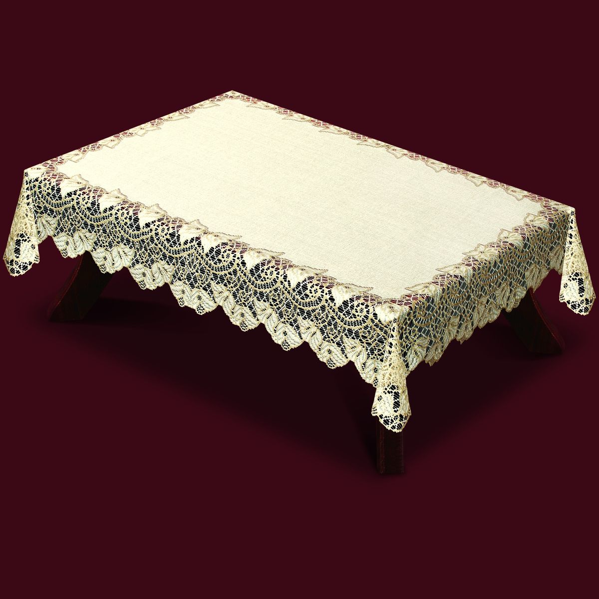 Скатерть Haft Skarb Babuni, прямоугольная, цвет: бежевый, 100x 150 см. 42770-100Ветерок 2ГФ Скатерть Haft Skarb Babuni, прямоугольная, цвет: бежевый, 100x 150 см. 42770-100Ветерок 2ГФВеликолепная прямоугольная скатерть Haft Skarb Babuni, выполненная из полиэстера, органично впишется в интерьер любого помещения, а оригинальный дизайн удовлетворит даже самый изысканный вкус. Скатерть выполнена из сетчатого материала с ажурным орнаментом по краям. Скатерть Haft Skarb Babuni создаст праздничное настроение и станет прекрасным дополнением интерьера гостиной, кухни или столовой.