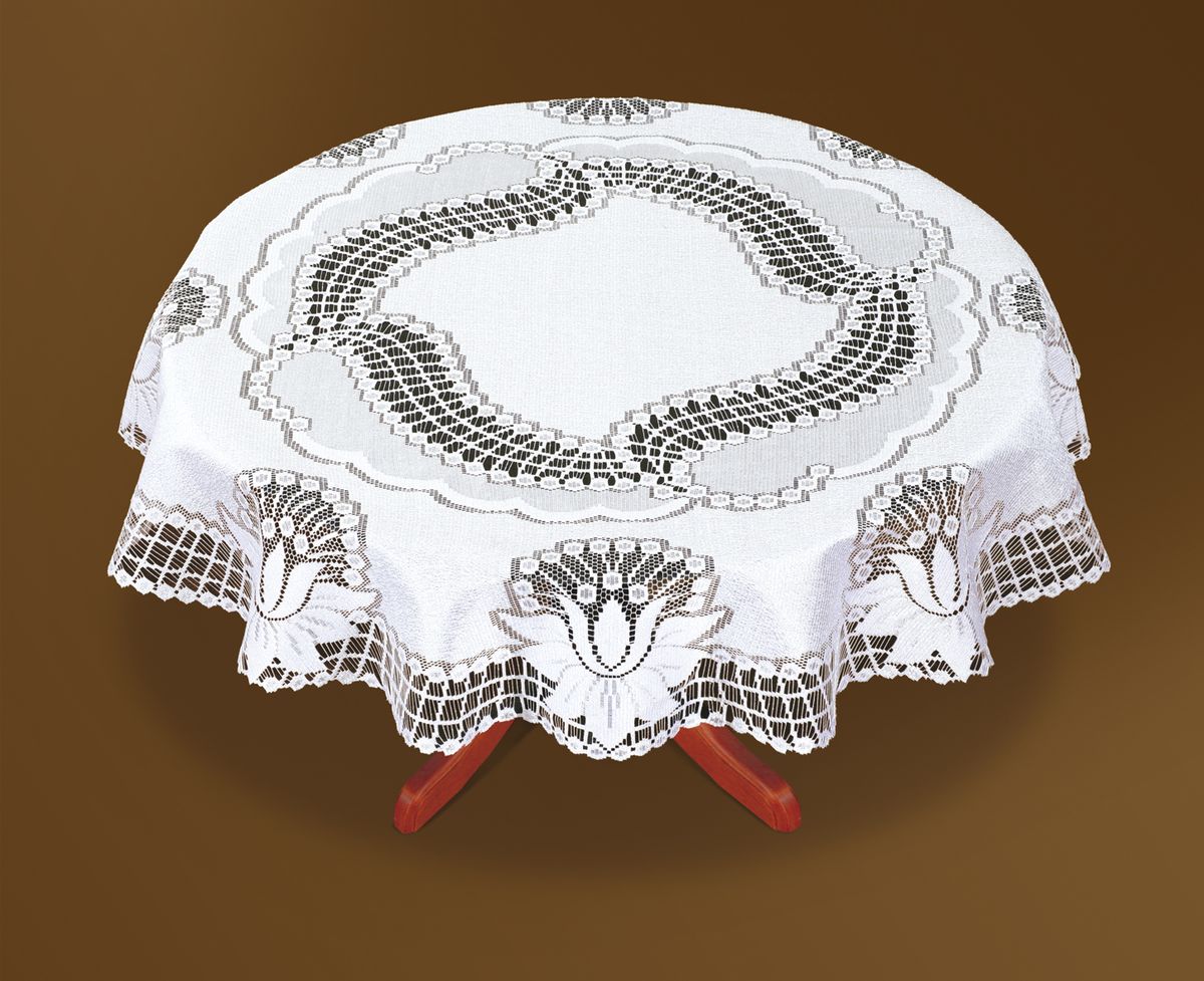 Скатерть Haft, цвет: белый, диаметр 120 см. 46083-120VT-1520(SR) Скатерть Haft, цвет: белый, диаметр 120 см. 46083-120VT-1520(SR)Великолепная круглая скатерть Haft, выполненная из полиэстера, органично впишется в интерьер любого помещения, а оригинальный дизайн удовлетворит даже самый изысканный вкус. Скатерть изготовлена из сетчатого материала с ажурным цветочным рисунком. Скатерть Haft создаст праздничное настроение и станет прекрасным дополнением интерьера гостиной, кухни или столовой.Диаметр скатерти: 120 см.