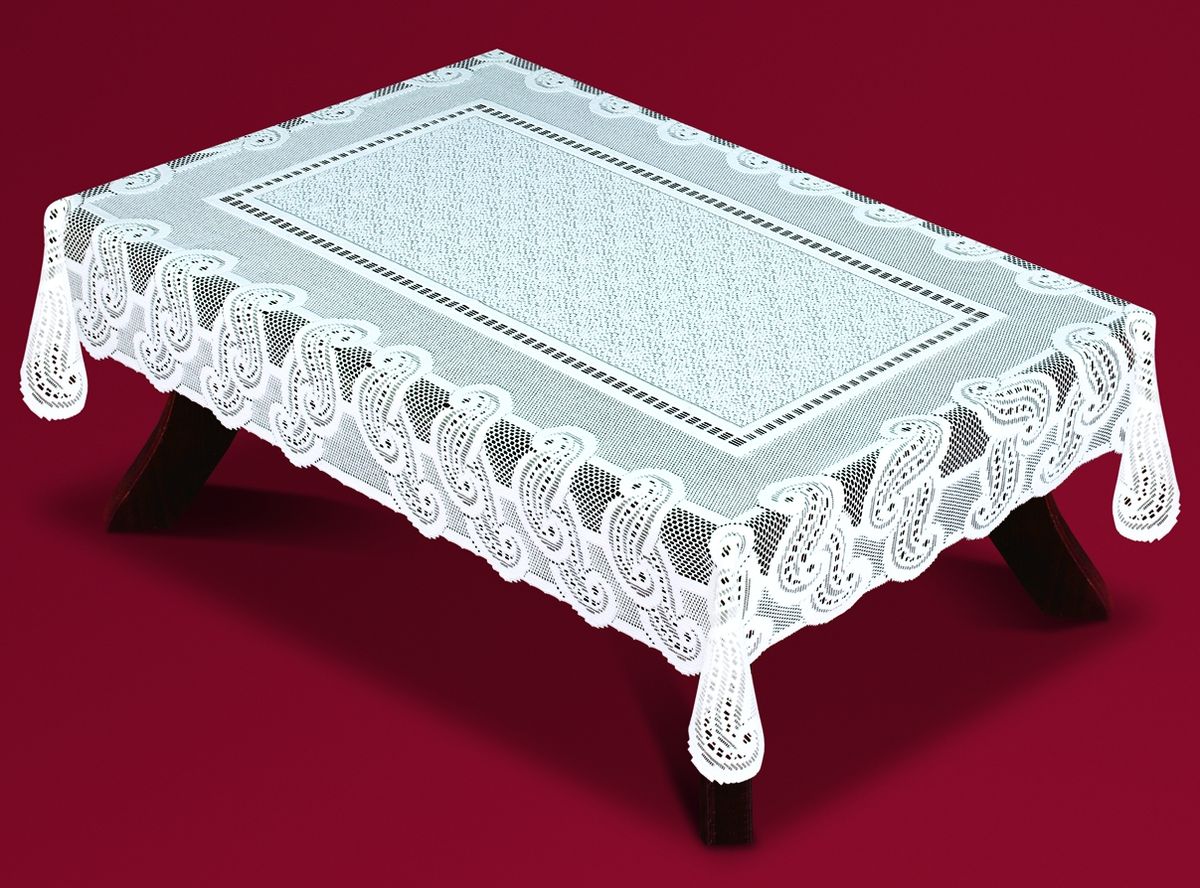 Скатерть Haft, прямоугольная, цвет: белый, 100x 150 см. 54460-100S03301004 Скатерть Haft, прямоугольная, цвет: белый, 100x 150 см. 54460-100S03301004Великолепная прямоугольная скатерть Haft, выполненная из полиэстера, органично впишется в интерьер любого помещения, а оригинальный дизайн удовлетворит даже самый изысканный вкус. Скатерть изготовлена из сетчатого материала с ажурным рисунком. Скатерть Haft создаст праздничное настроение и станет прекрасным дополнением интерьера гостиной, кухни или столовой.