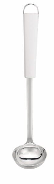 Ложка для соуса Brabantia. 40050654 009312 Ложка для соуса Brabantia. 40050654 009312Ложка Brabantia, изготовленная из качественной стали, подходит для разливания различных соусов и заправок.Ручка изделия выполнена из белого пластика и оснащена небольшой петелькой, за которую ложку можно подвесить в любом удобном для вас месте. Практичная и удобная ложка для соуса Brabantia займет достойное место среди аксессуаров на вашей кухне. Характеристики:Материал: пластик, сталь. Длина ложки: 30 см. Ширина рабочей части: 6,5 см. Артикул: 400506. Гарантия производителя: 5 лет.