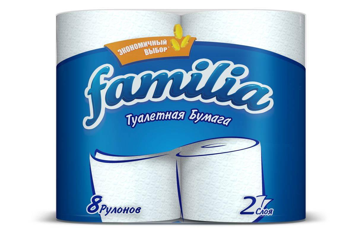 Туалетная бумага Familia, двухслойная, цвет: белый, 8 рулонов787502 Туалетная бумага Familia, двухслойная, цвет: белый, 8 рулонов787502Двухслойная туалетная бумага Familia изготовлена из целлюлозы высшего качества. Листы оформлены тисненым рисунком в виде цветов. Мягкая, нежная, но в тоже время прочная, бумага не расслаивается и отрывается строго по линии перфорации. Бумага неароматизированная.Туалетная бумага Familia предназначена для тех, кто хочет, чтобы ванная была самая уютная на свете.Товар сертифицирован.Материал: 100% целлюлоза.Количество листов (в одном рулоне): 150 шт.Количество слоев: 2.Размер листа: 9,5 см х 12 см.Длина рулона: 18 м.